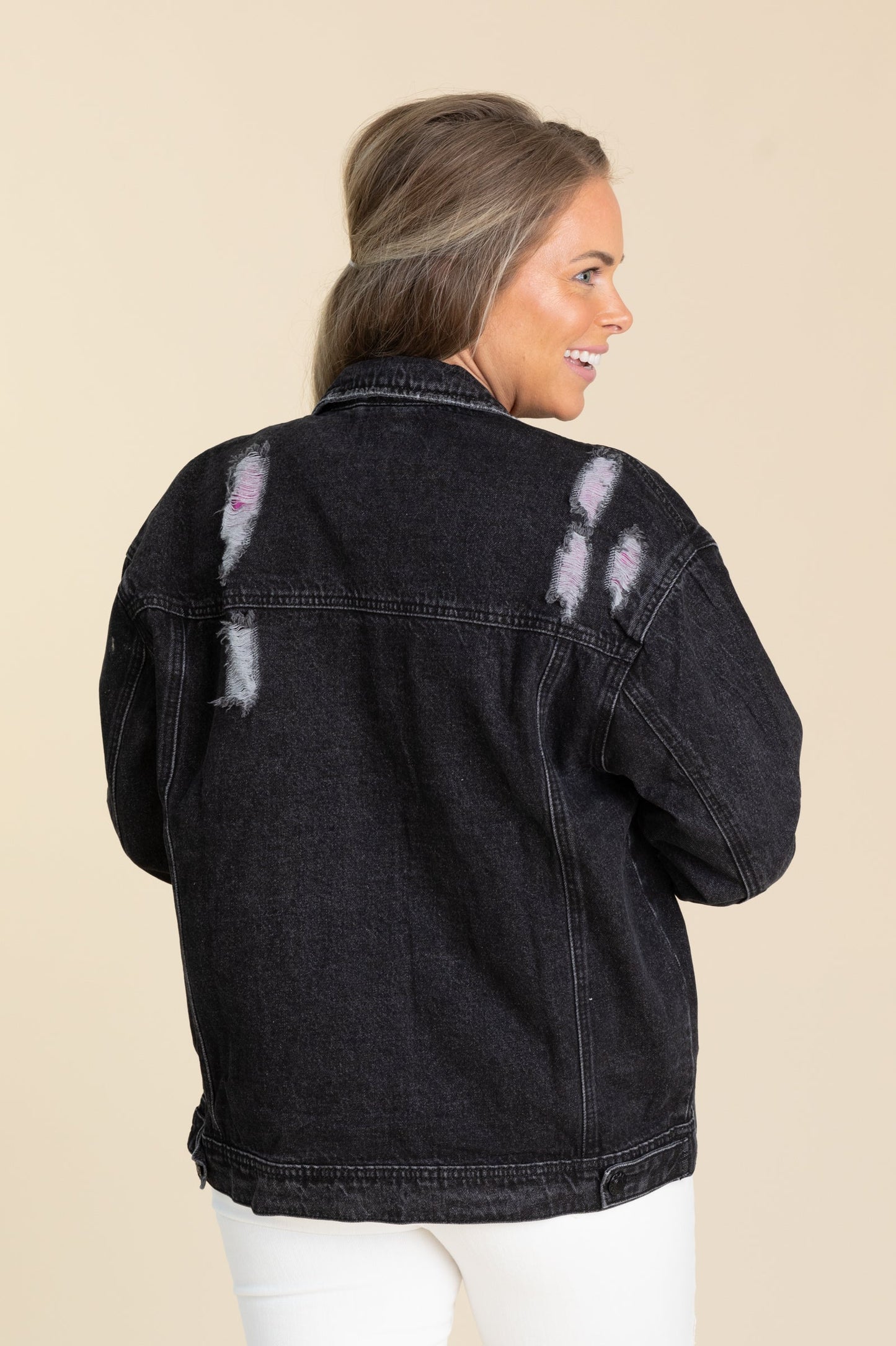 Denim Button Up Boyfriend Fit Jackets