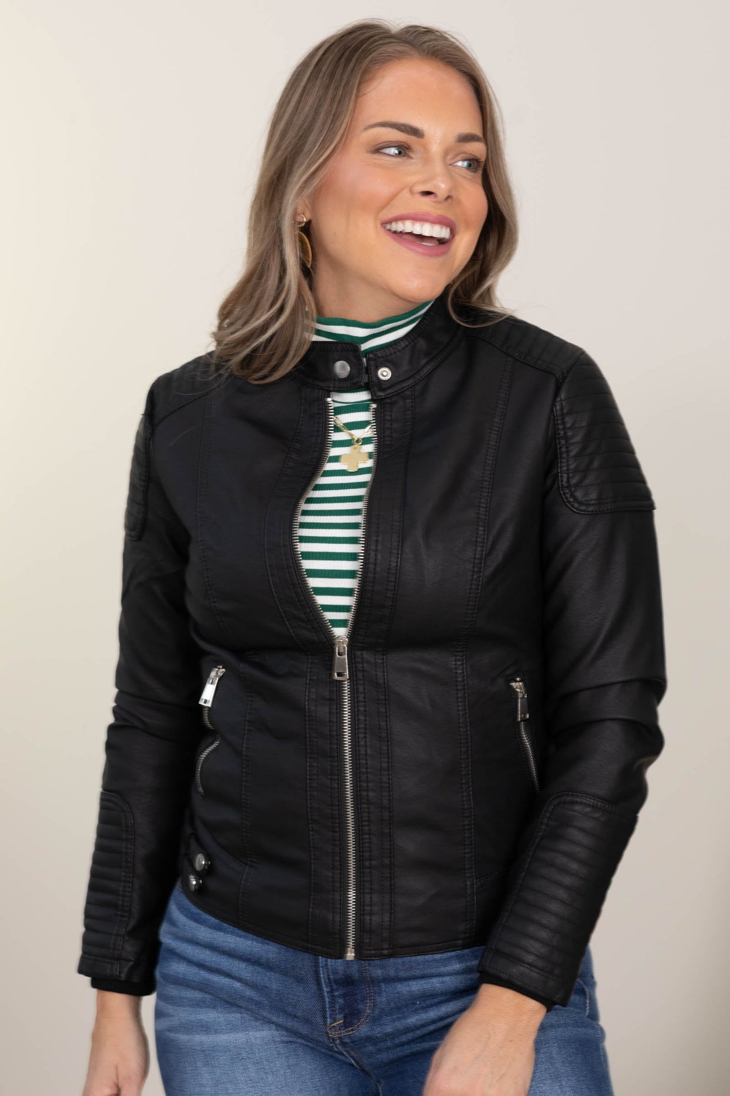 Faux Leather Biker Jackets