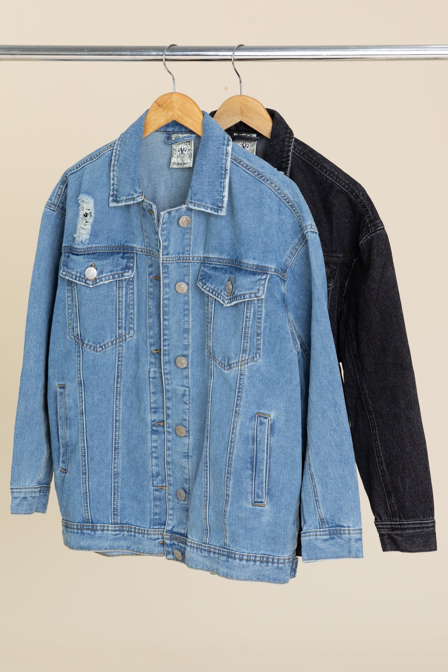 Denim Button Up Boyfriend Fit Jackets