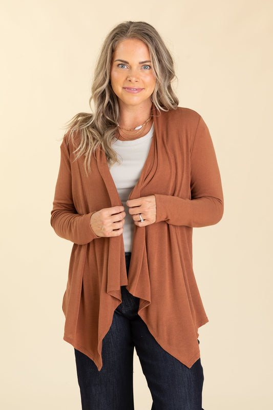 Open Knit Drape Front Cardigans