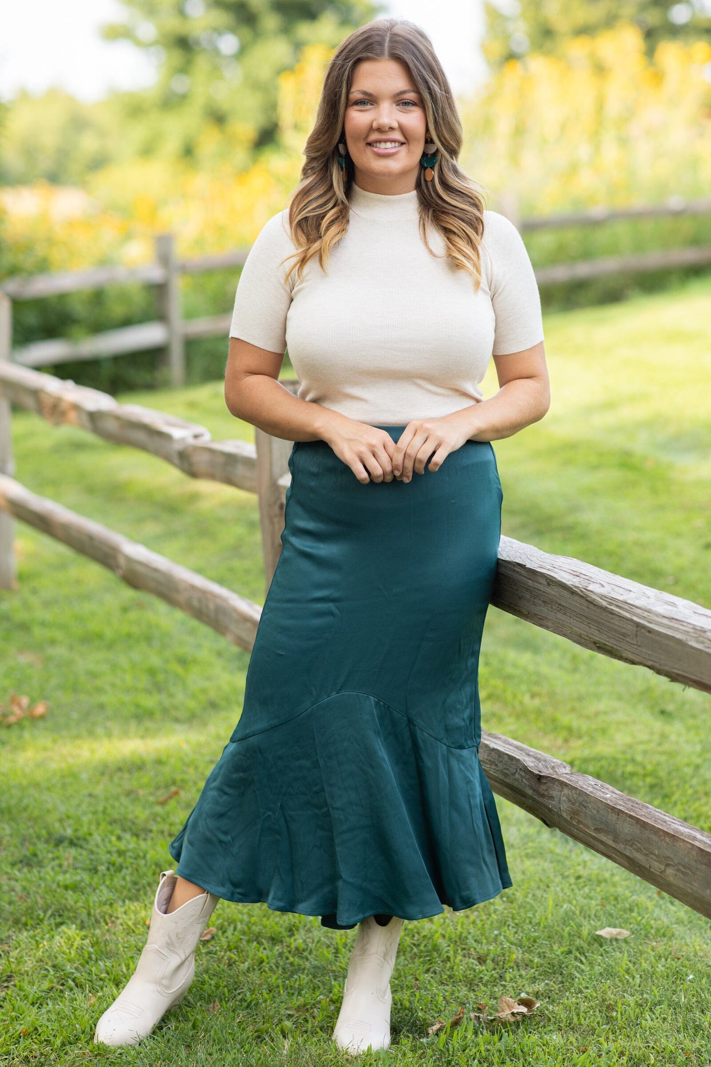 Teal Midi Skirt