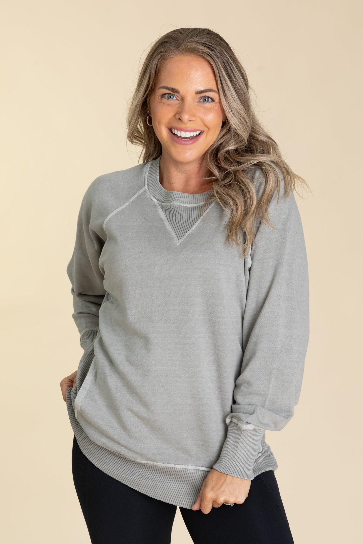 Pigment Dyed Sweatshirt With Pockets