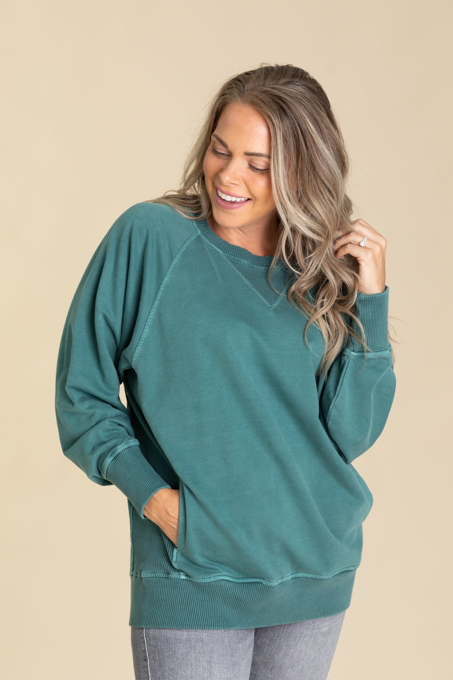 Pigment Dyed Sweatshirt With Pockets
