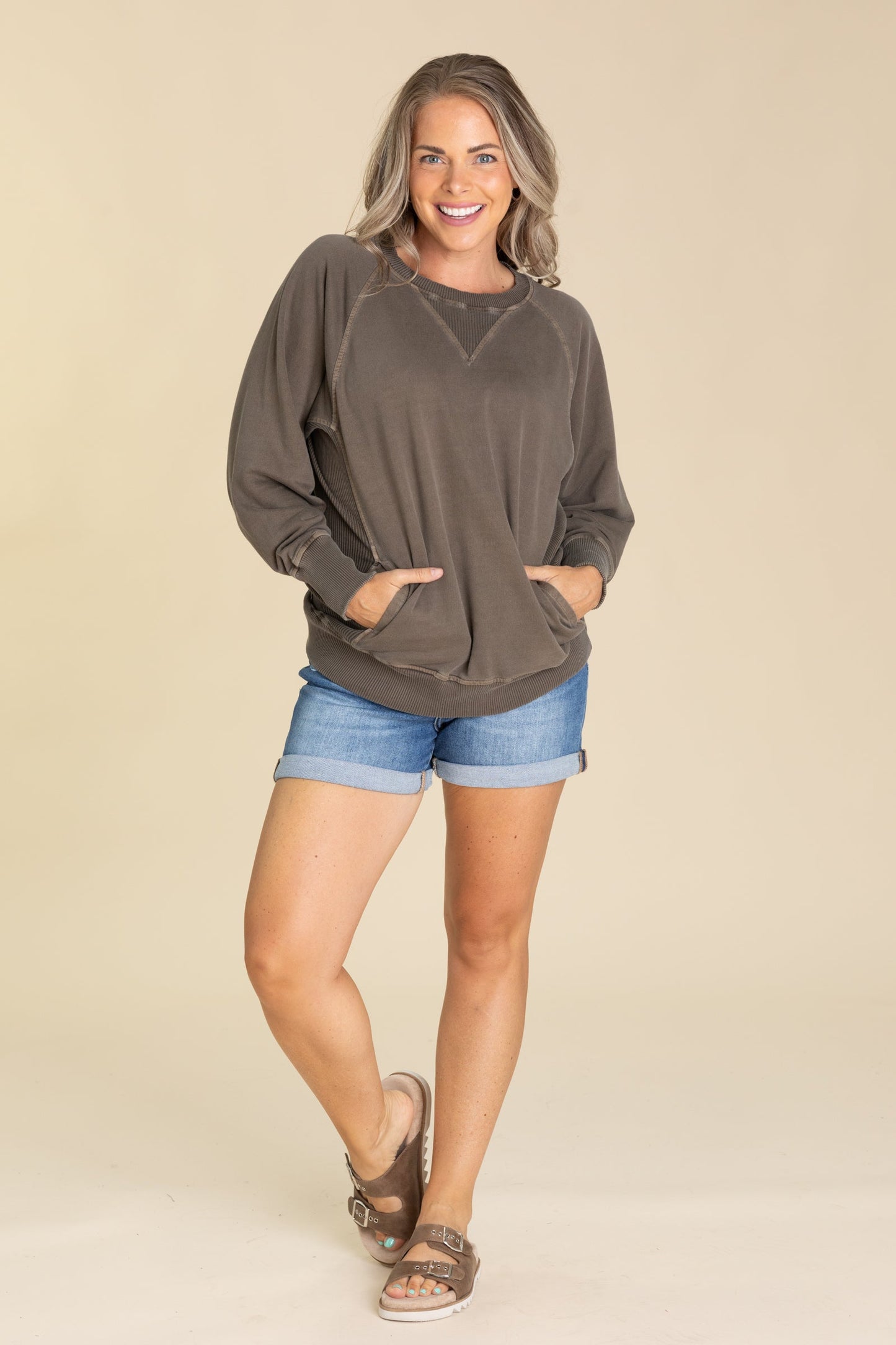 Pigment Dyed Sweatshirt With Pockets