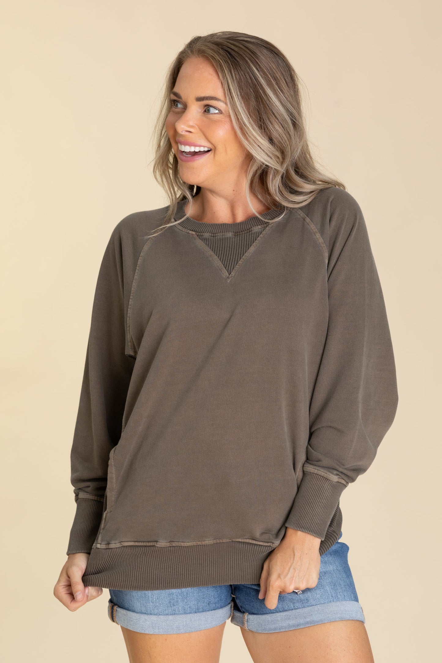 Pigment Dyed Sweatshirt With Pockets
