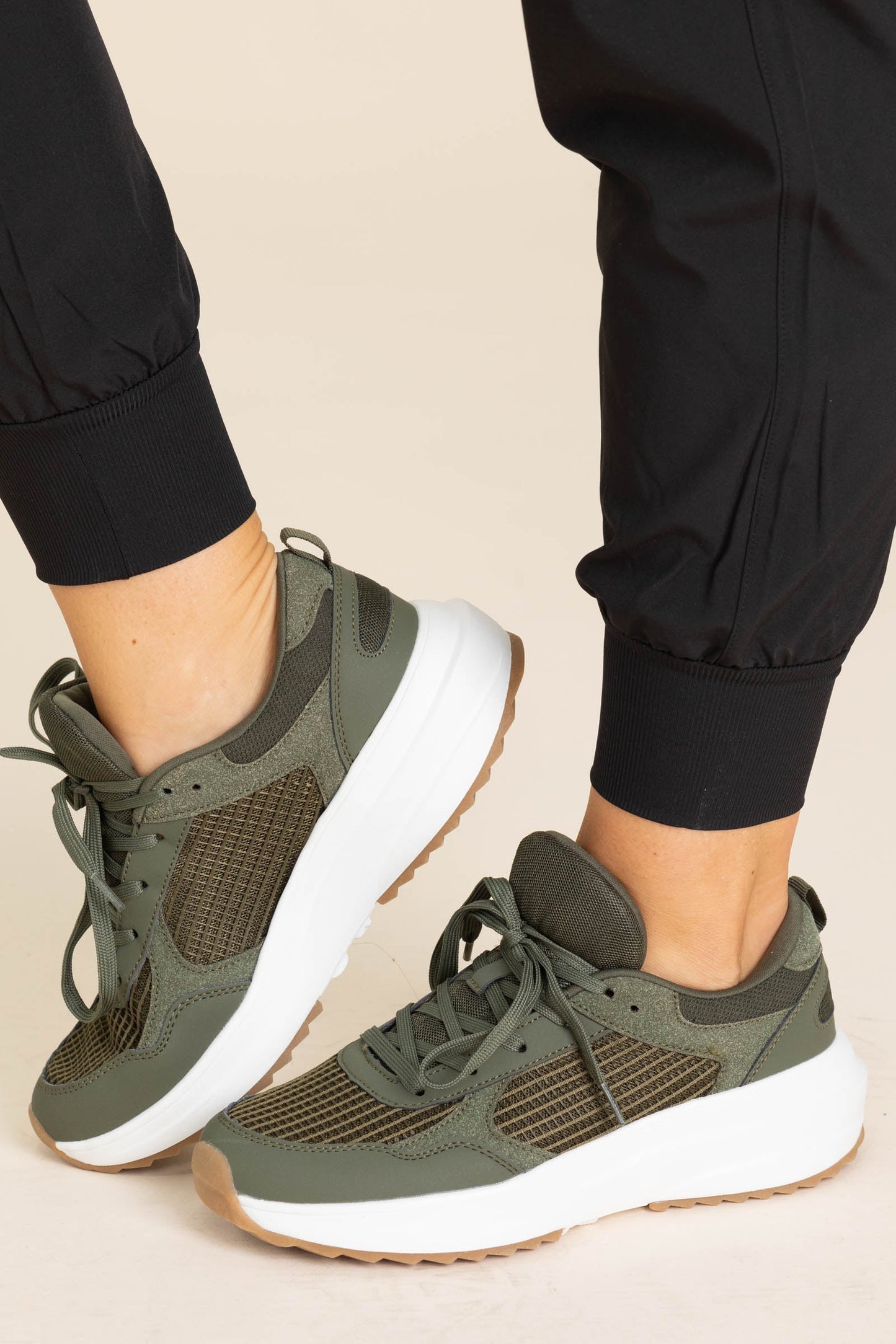 Lace Up Knit Sneakers