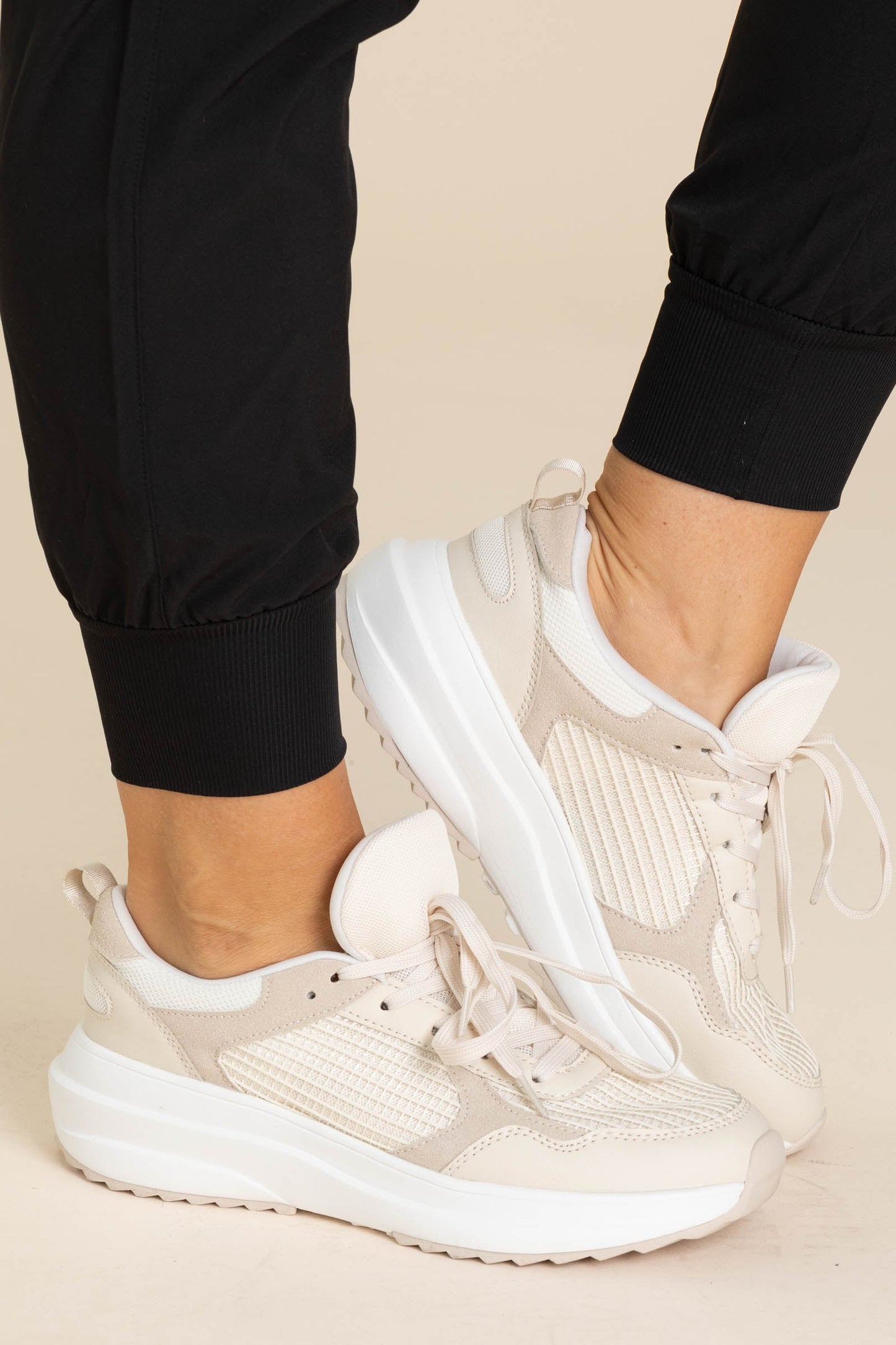 Lace Up Knit Sneakers