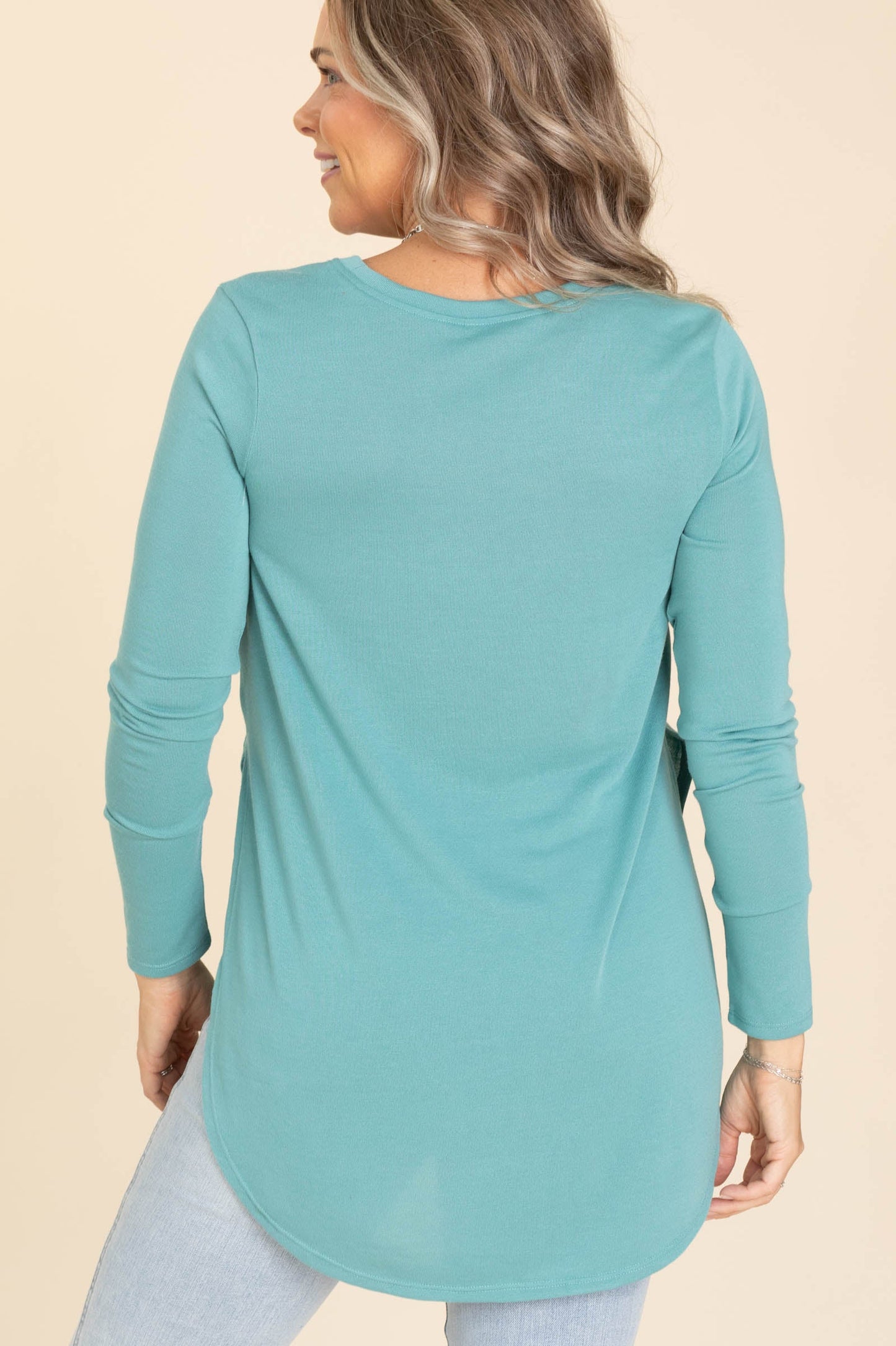 Long Sleeve Flow Tops With Side Slits