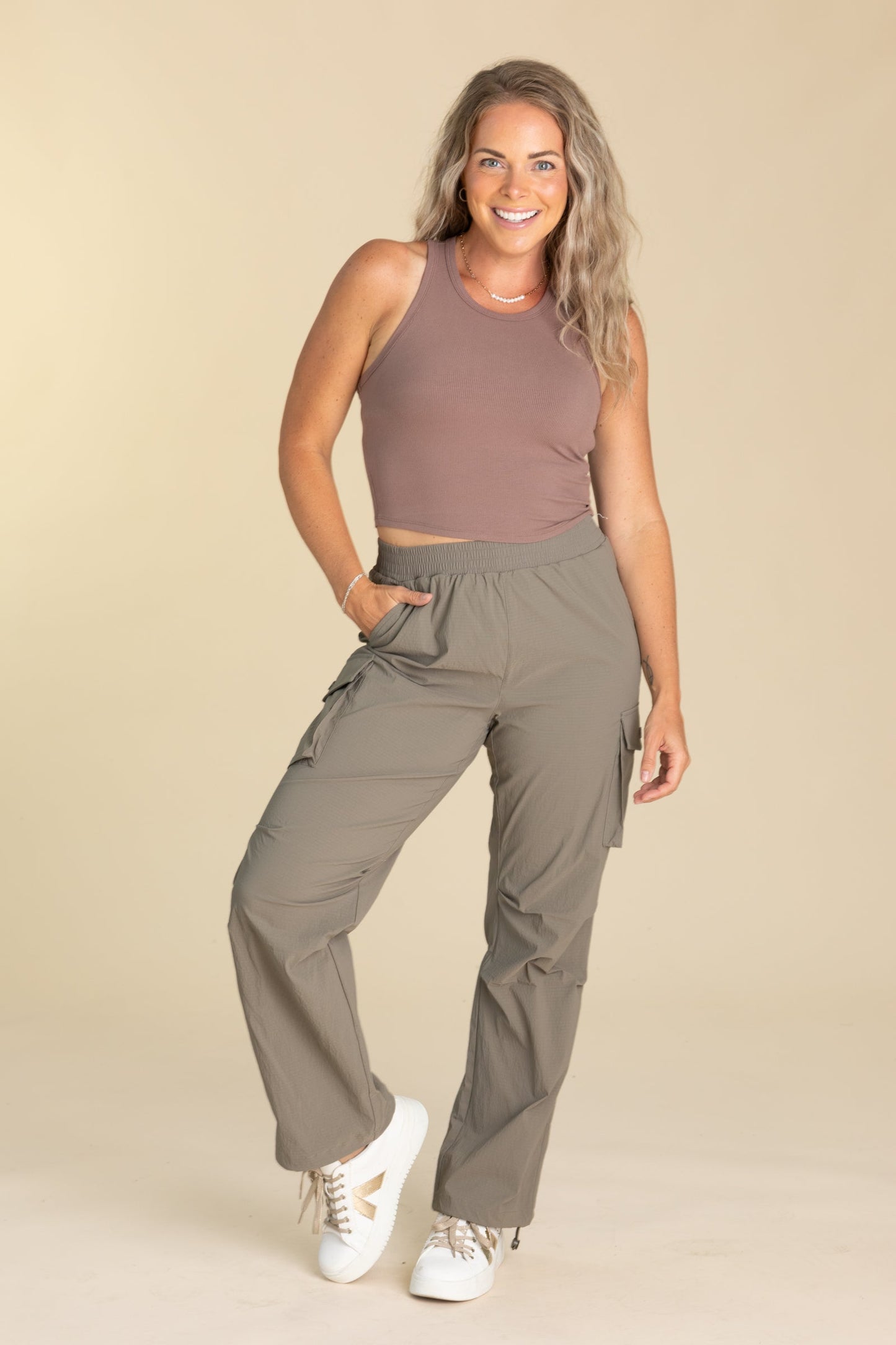 Essential Micro-Ribbed Racer Tank Top