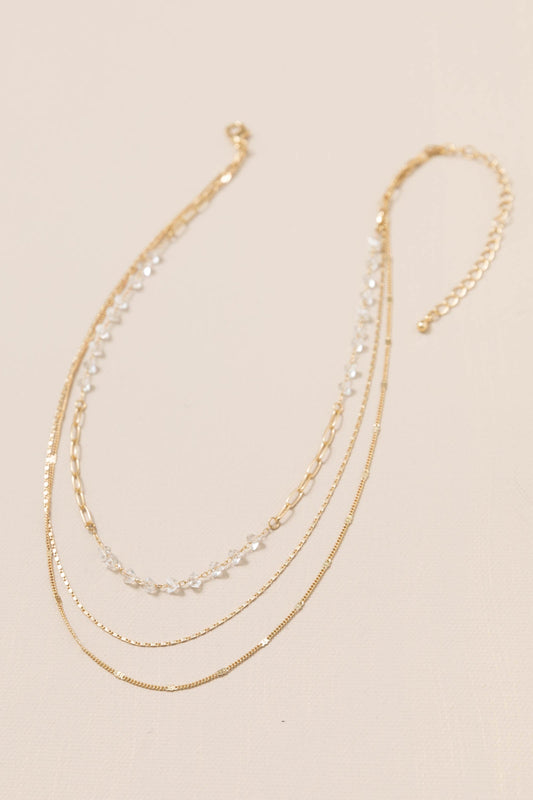 Elegance Layered Necklace with Crystals