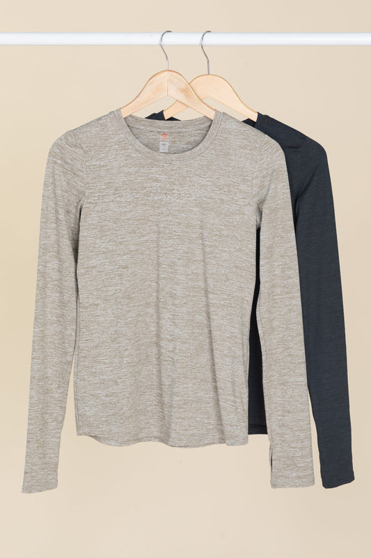 Active Long Sleeve Knit Top With Thumb Holes