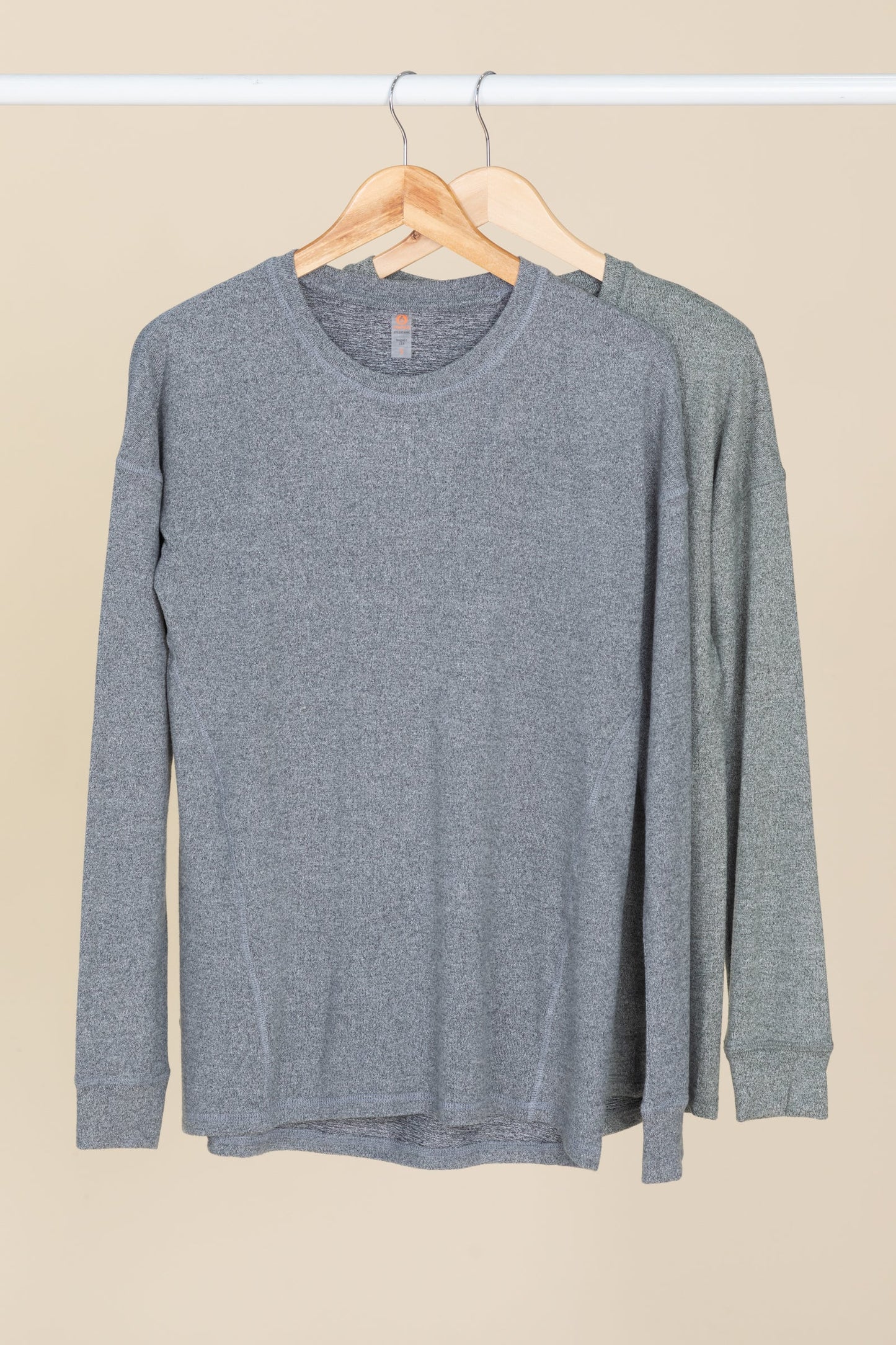 Brushed Hacci Crew Neck Long Sleeve Tops