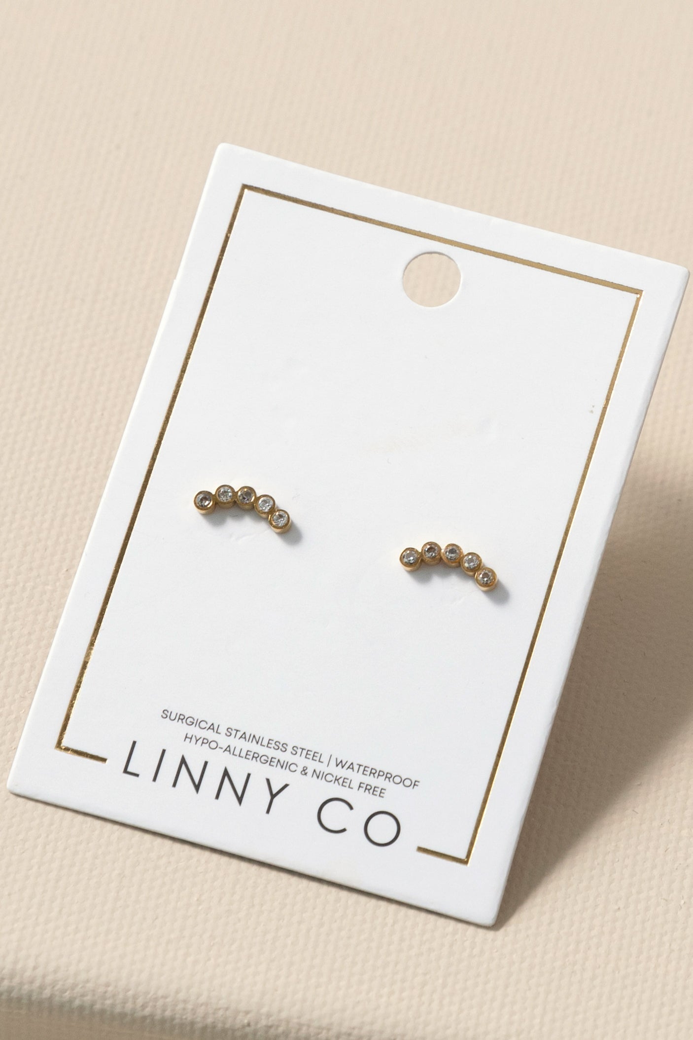Abigail Gold Sparkle Stud Earrings