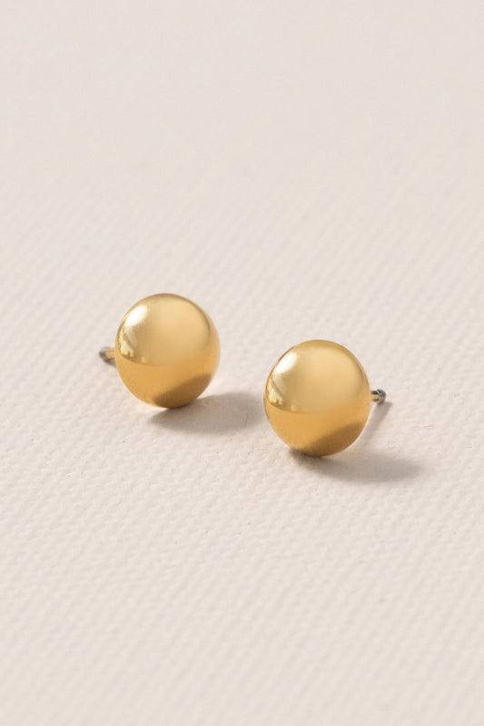 Gold Vera Round Stud Earrings