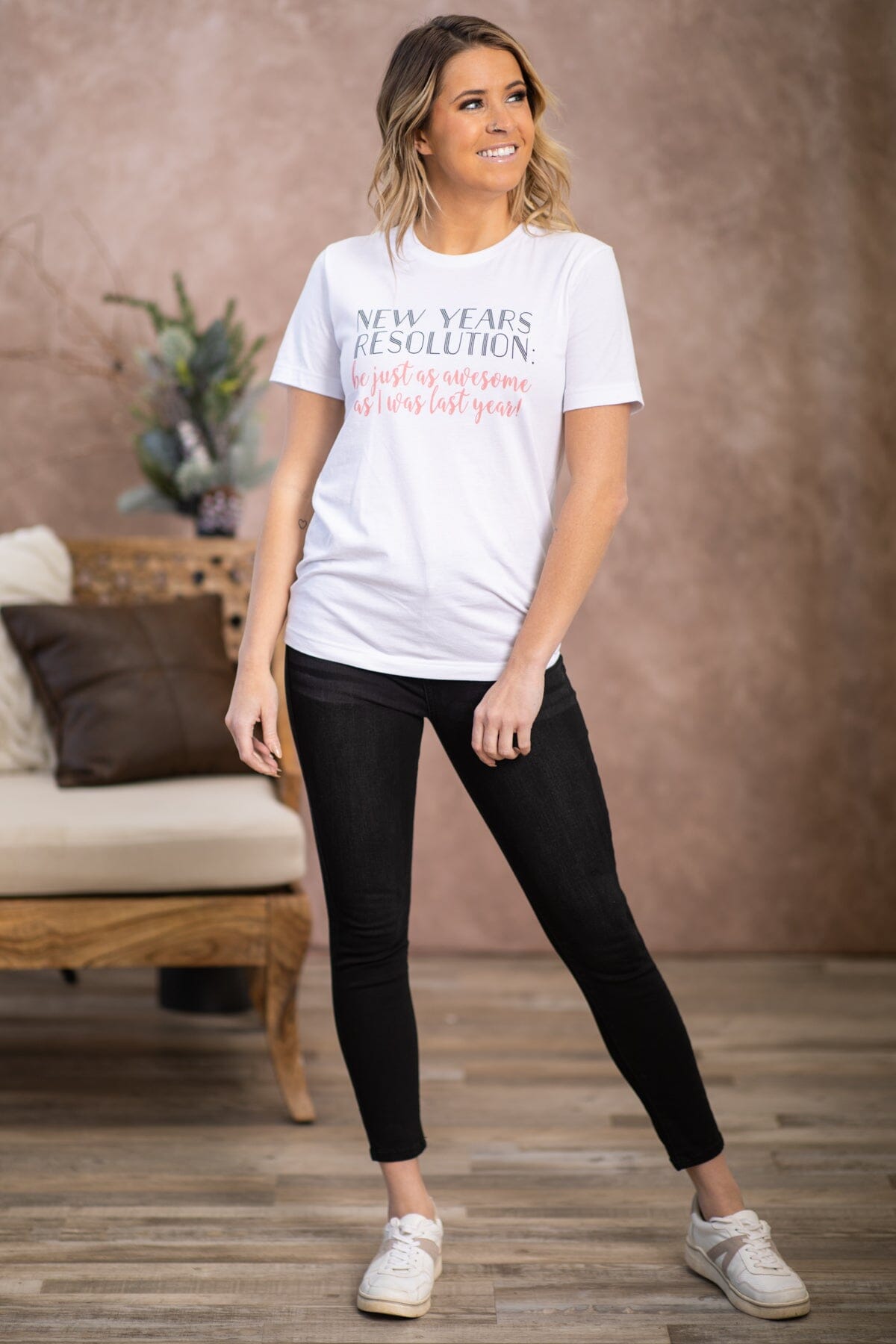 White New Years Resolutions Graphic Tee