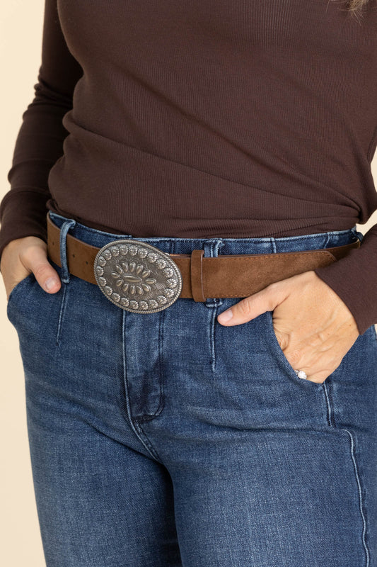 Western Oval Concho Buckle Belts