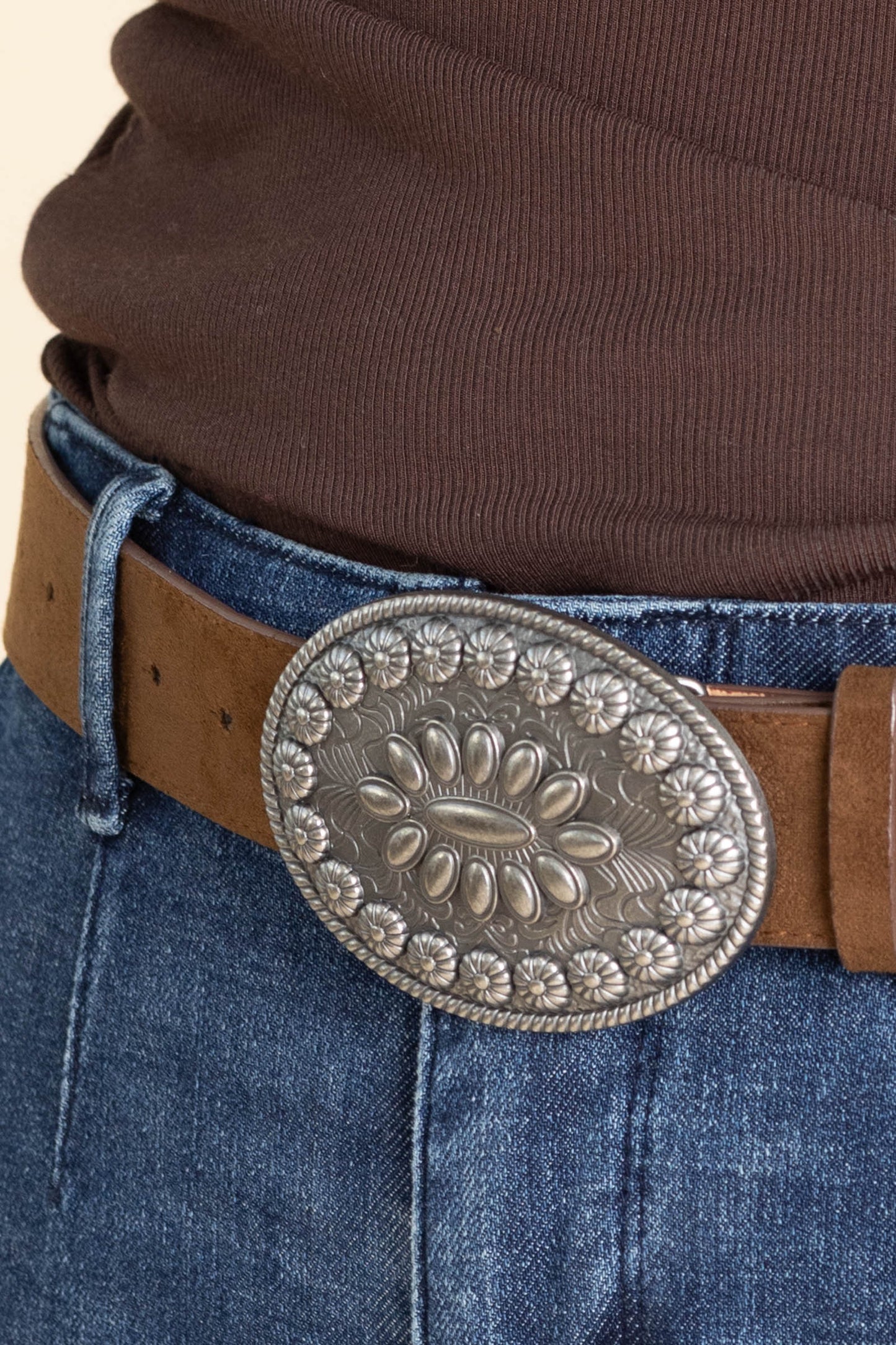 Western Oval Concho Buckle Belts