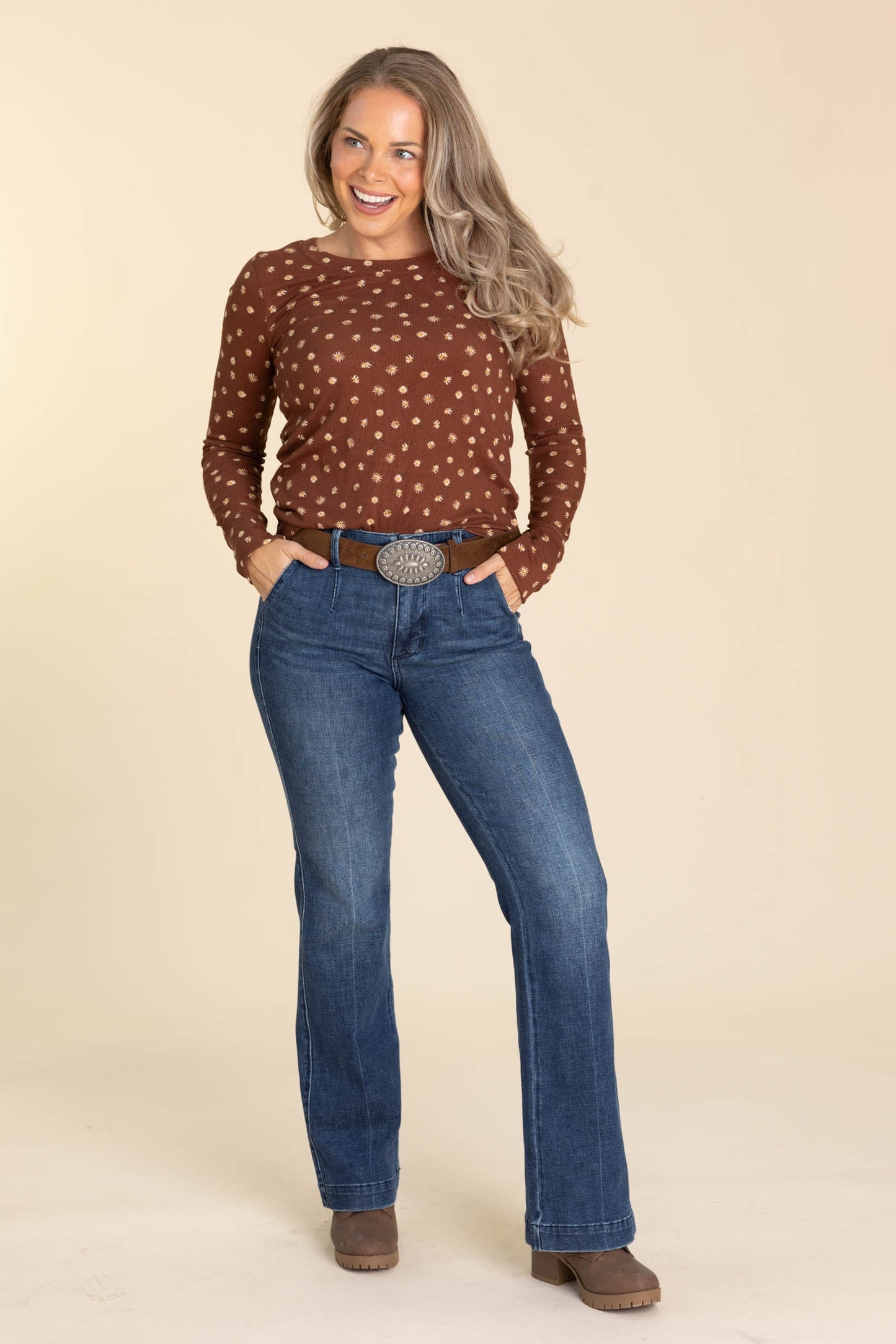 Western Oval Concho Buckle Belts