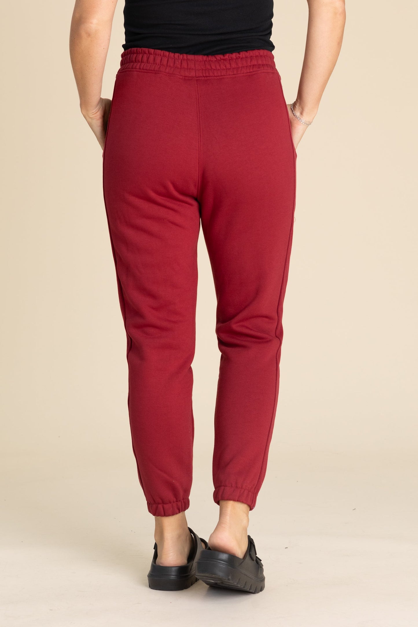 Solid Cotton Blend Fleece Joggers