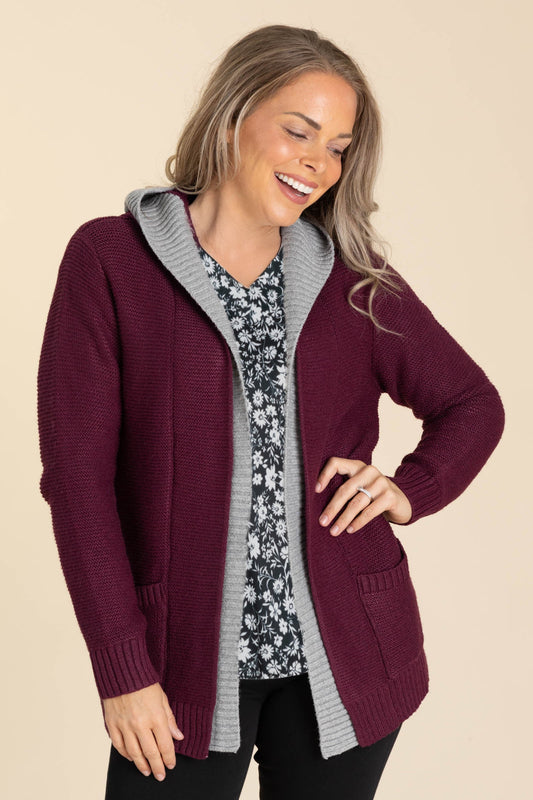 Double Layer Detail Open Front Cardigan