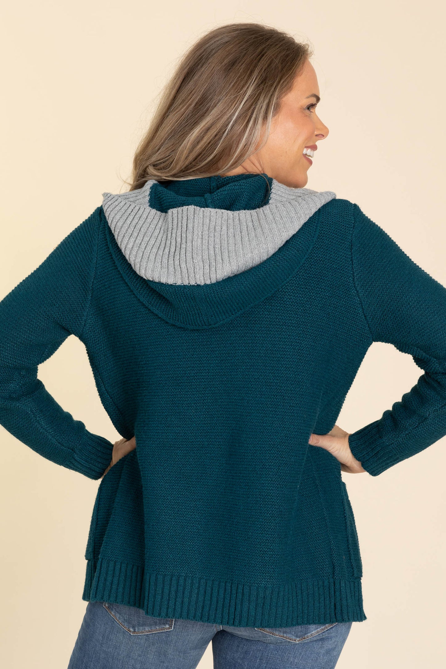 Double Layer Detail Open Front Cardigan