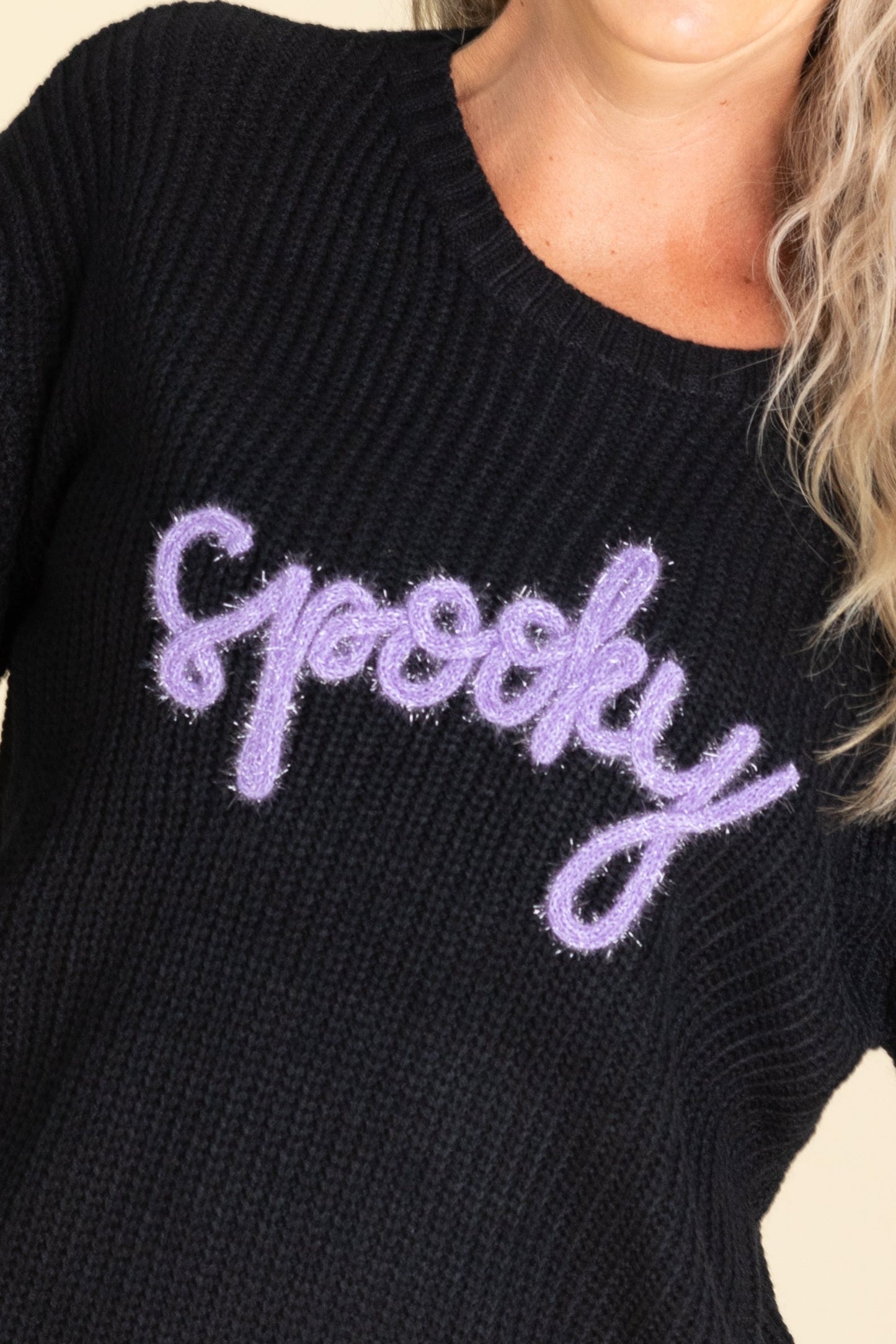 Black Spooky Knit Sweater