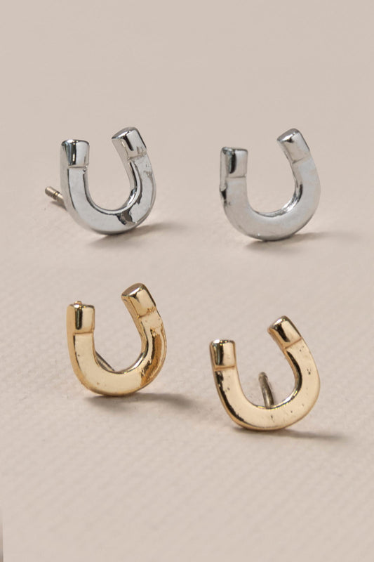 London Skye Horseshoe Stud Earrings