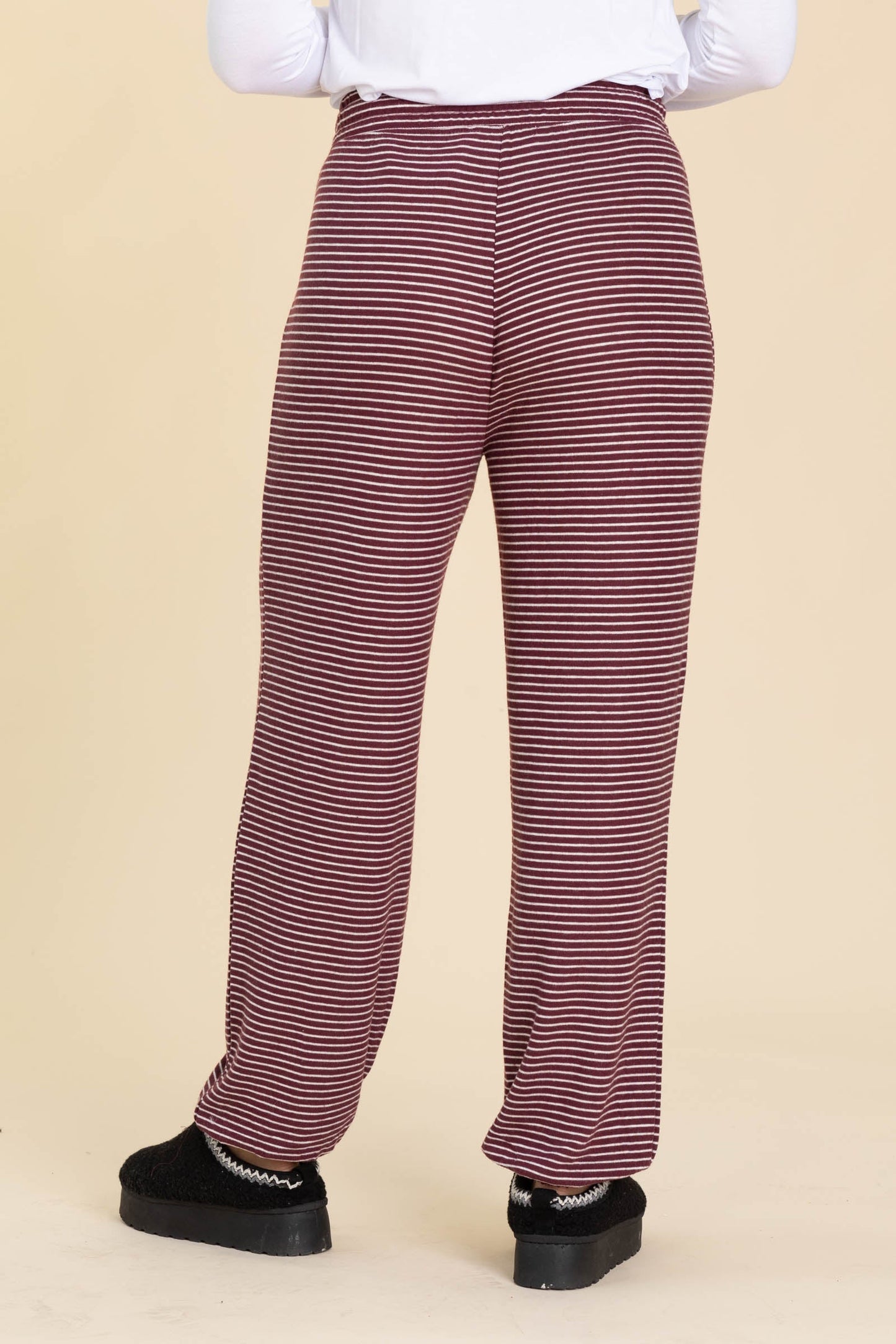 Berry Striped Drawstring Lounge Pants
