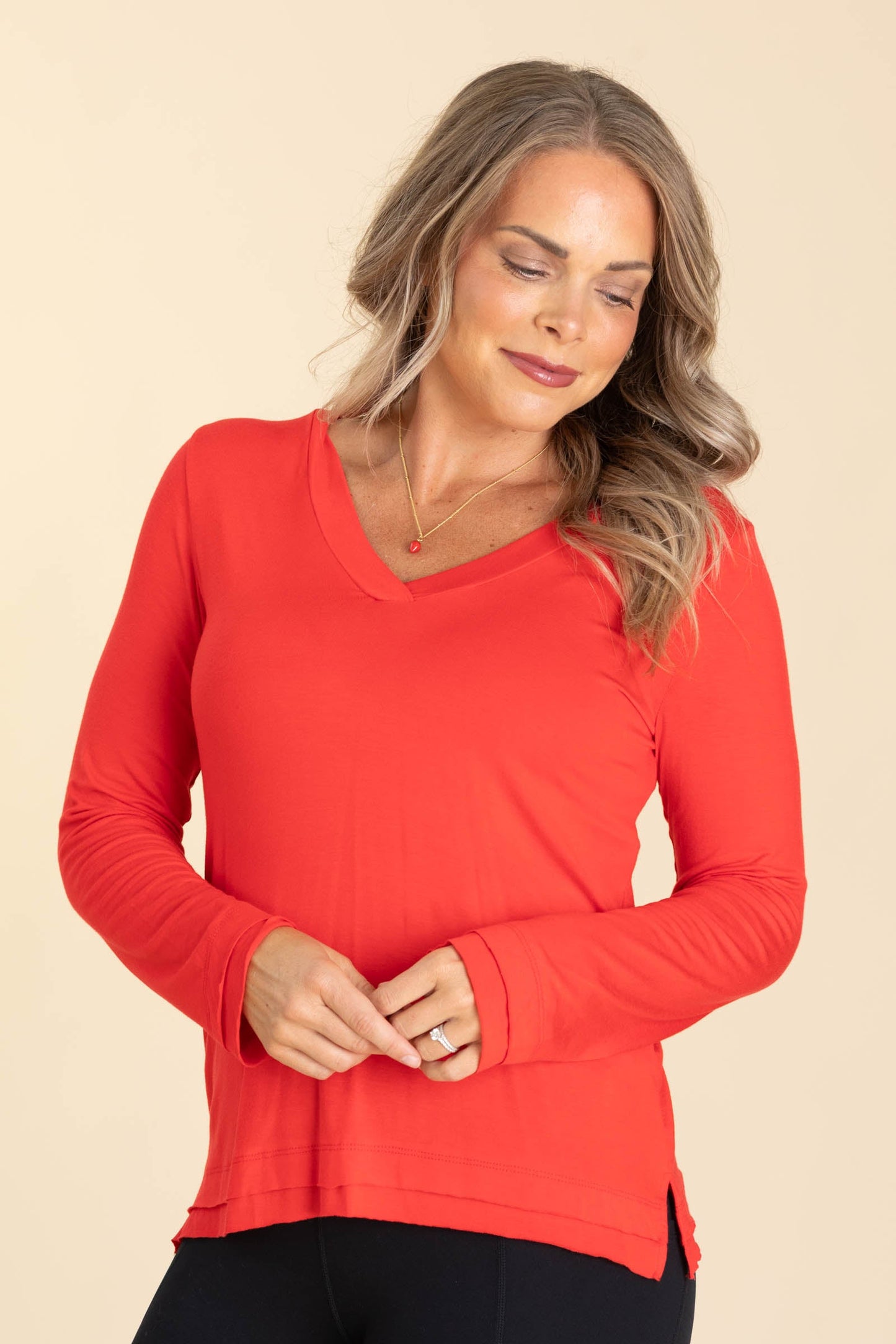 Relaxed Fit Casual V-Neck Long Sleeve Knit Tops