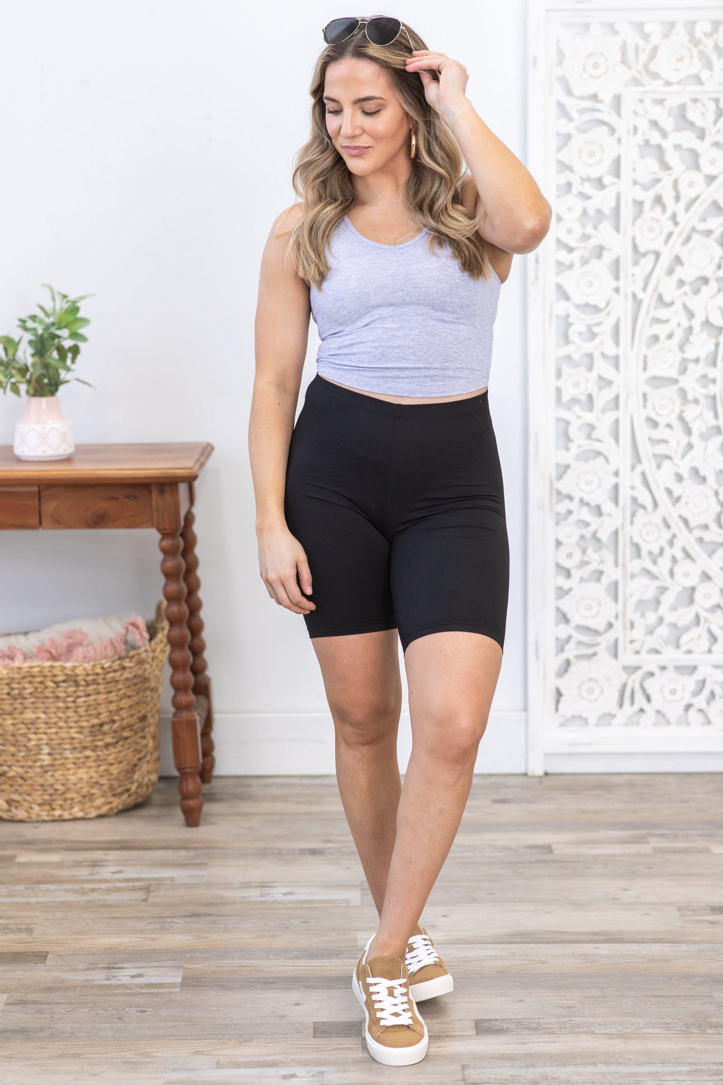 Brushed Microfiber Biker Shorts