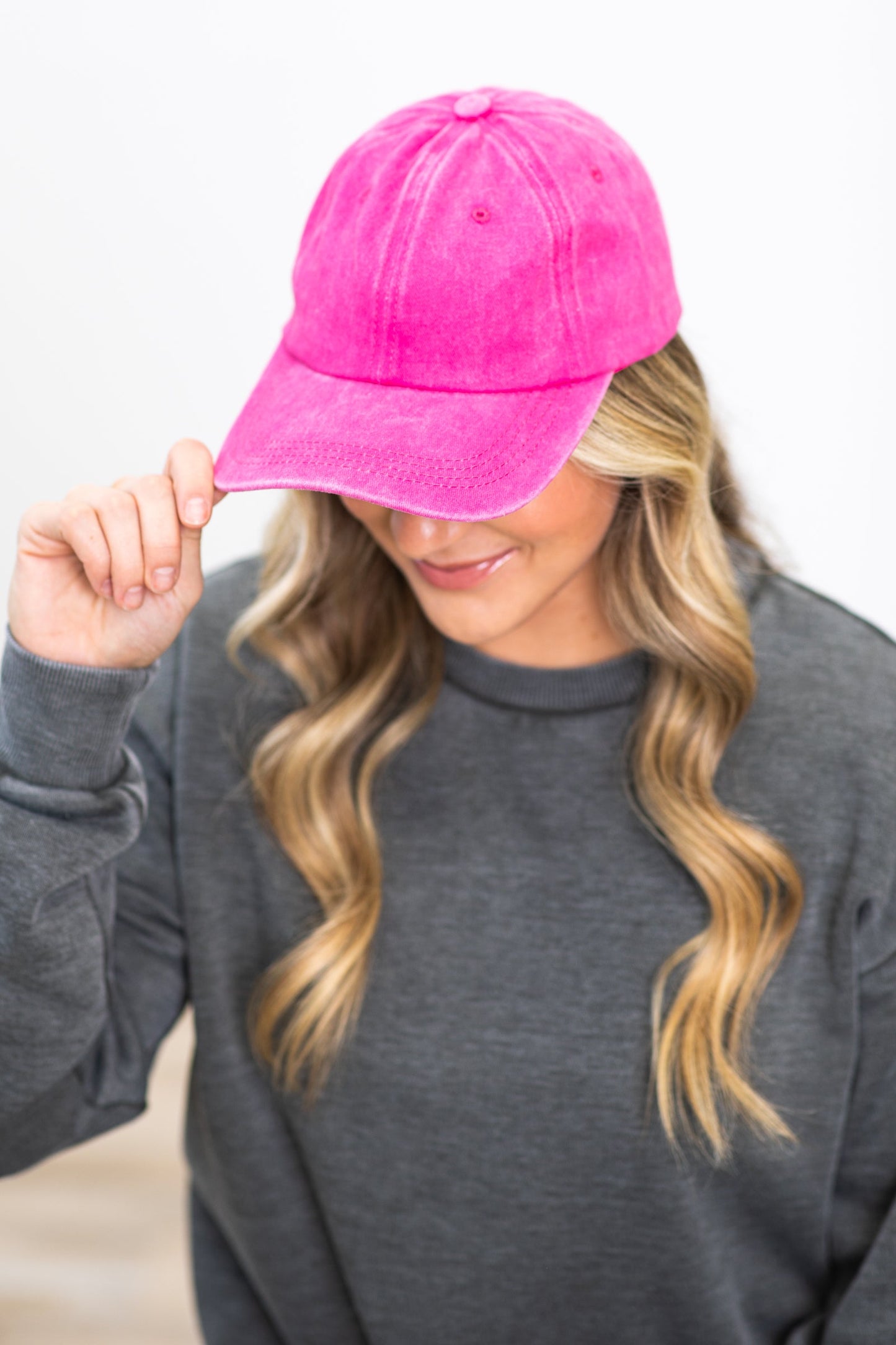 Fuchsia Vintage Washed Baseball Hat