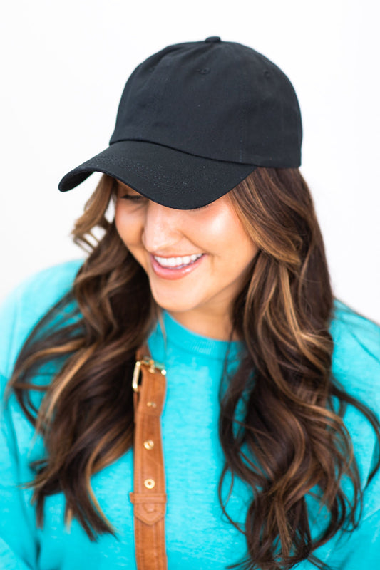 Black Vintage Washed Baseball Hat