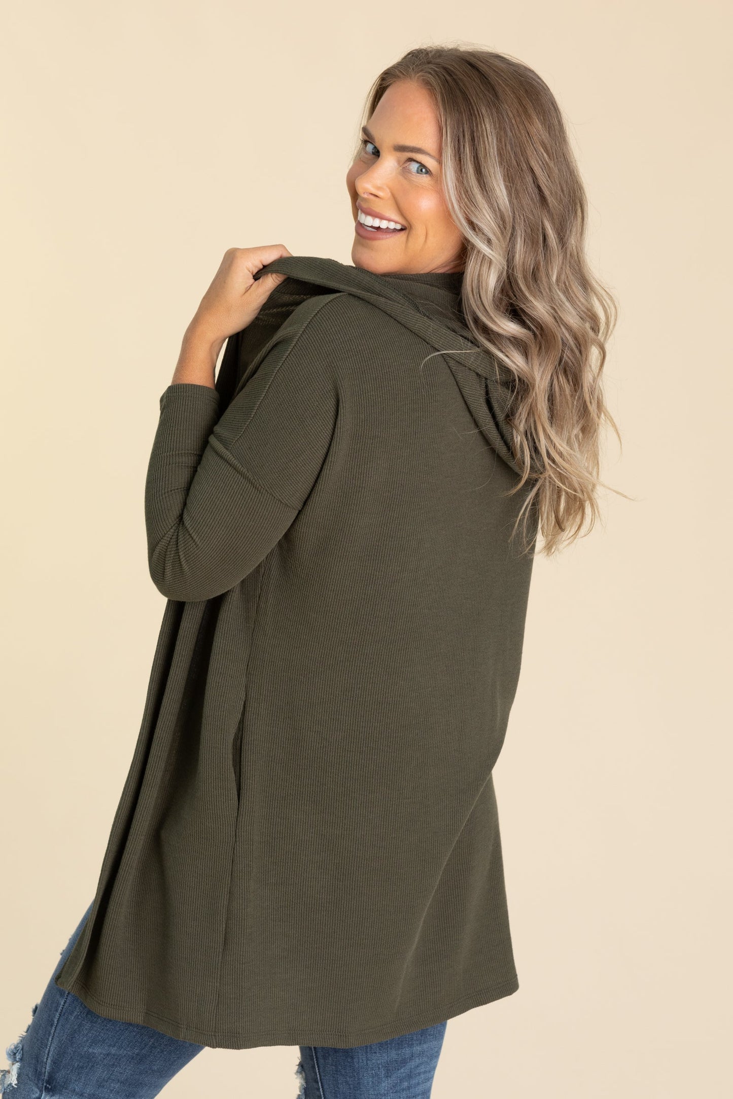 Solid Hoodie Duster Cardigans