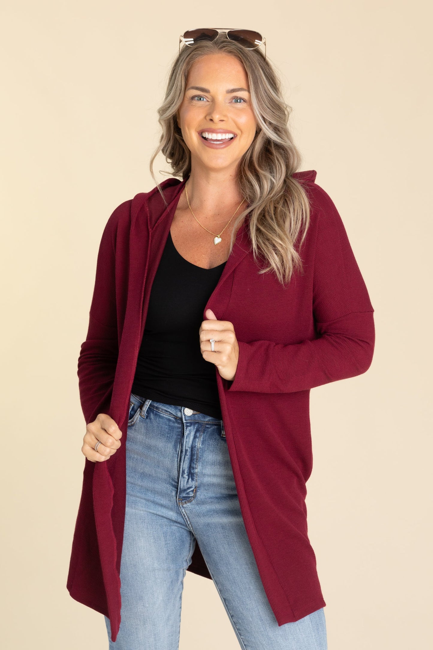 Solid Hoodie Duster Cardigans
