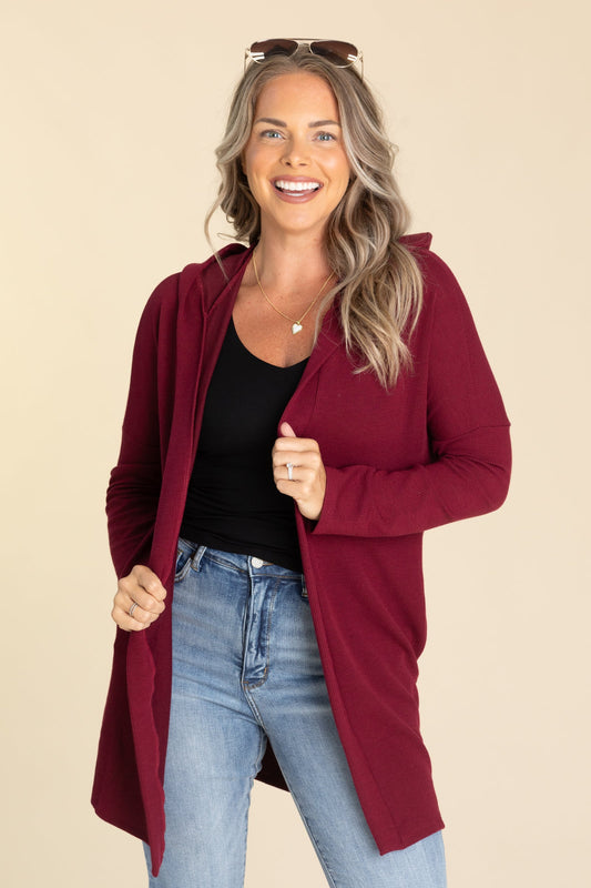 Solid Hoodie Duster Cardigans