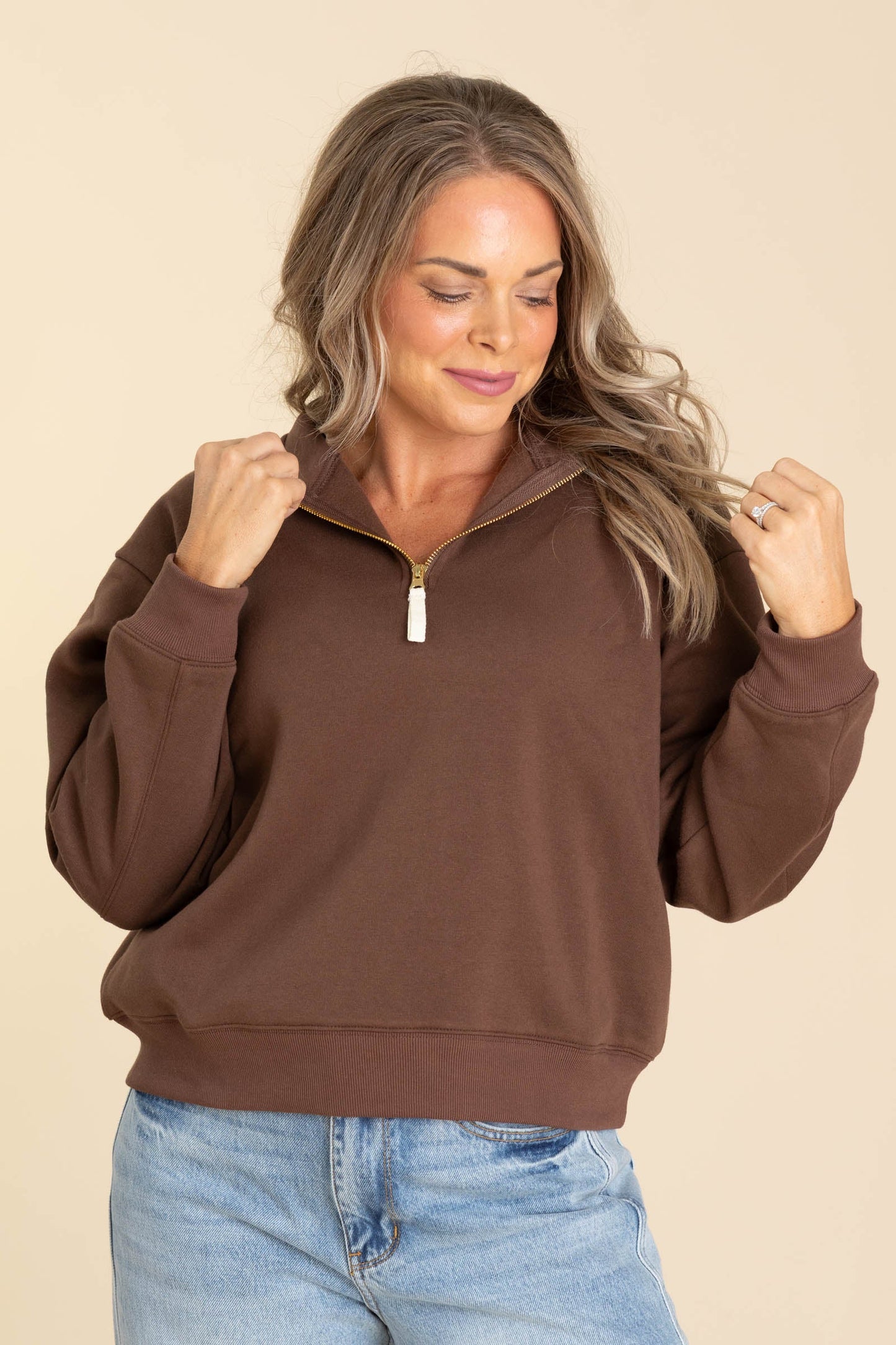 Fleece Half Zip Sweatshirts