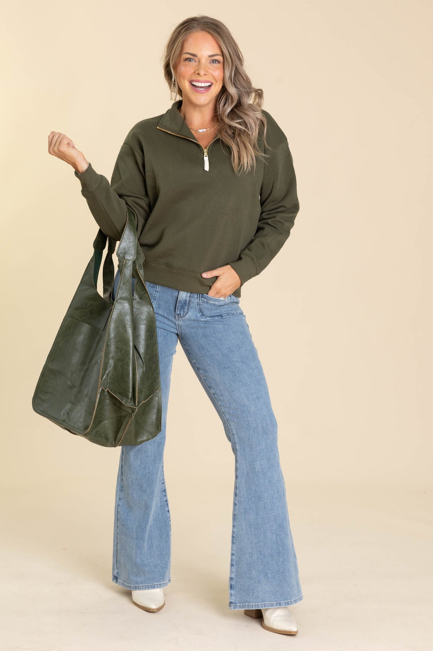 Fleece Half Zip Sweatshirts