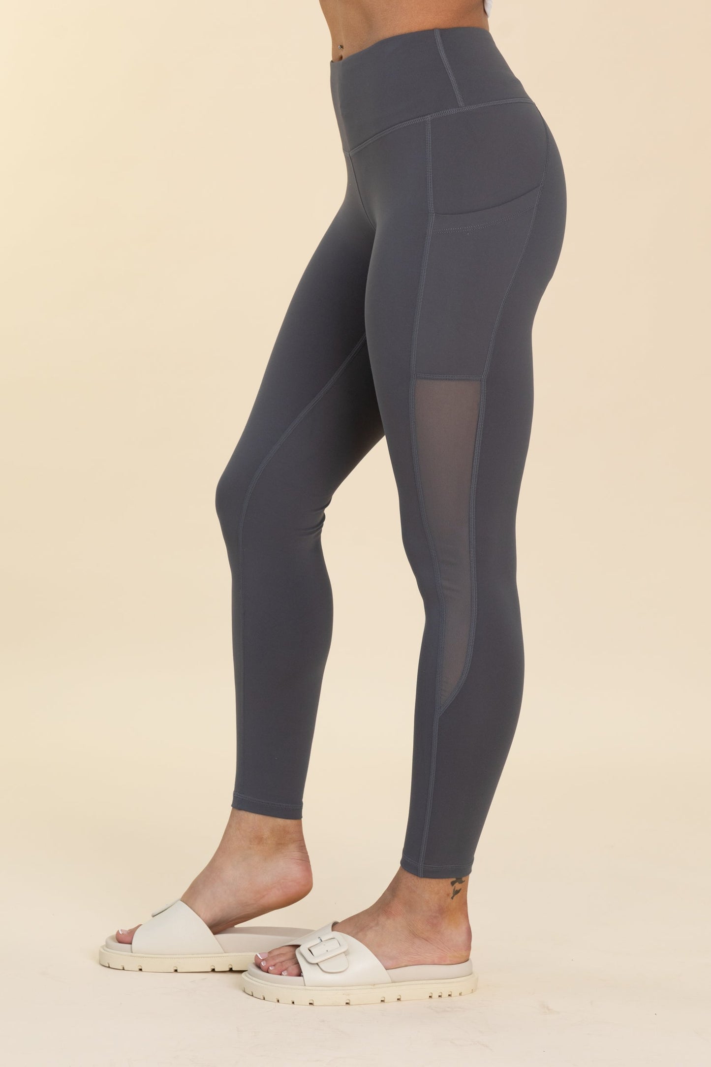 Charcoal High Waisted Solid Knit Leggings
