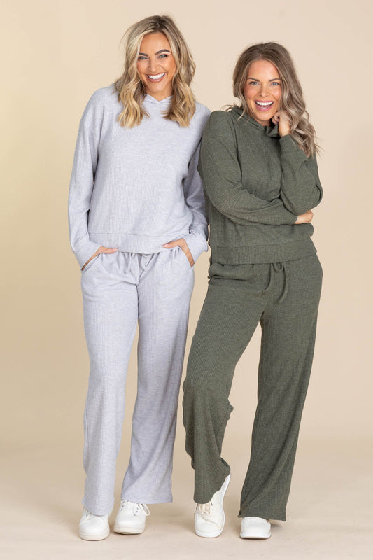 Ribbed Drawstring Lounge Pants
