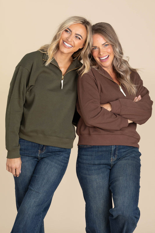 Fleece Half Zip Sweatshirts