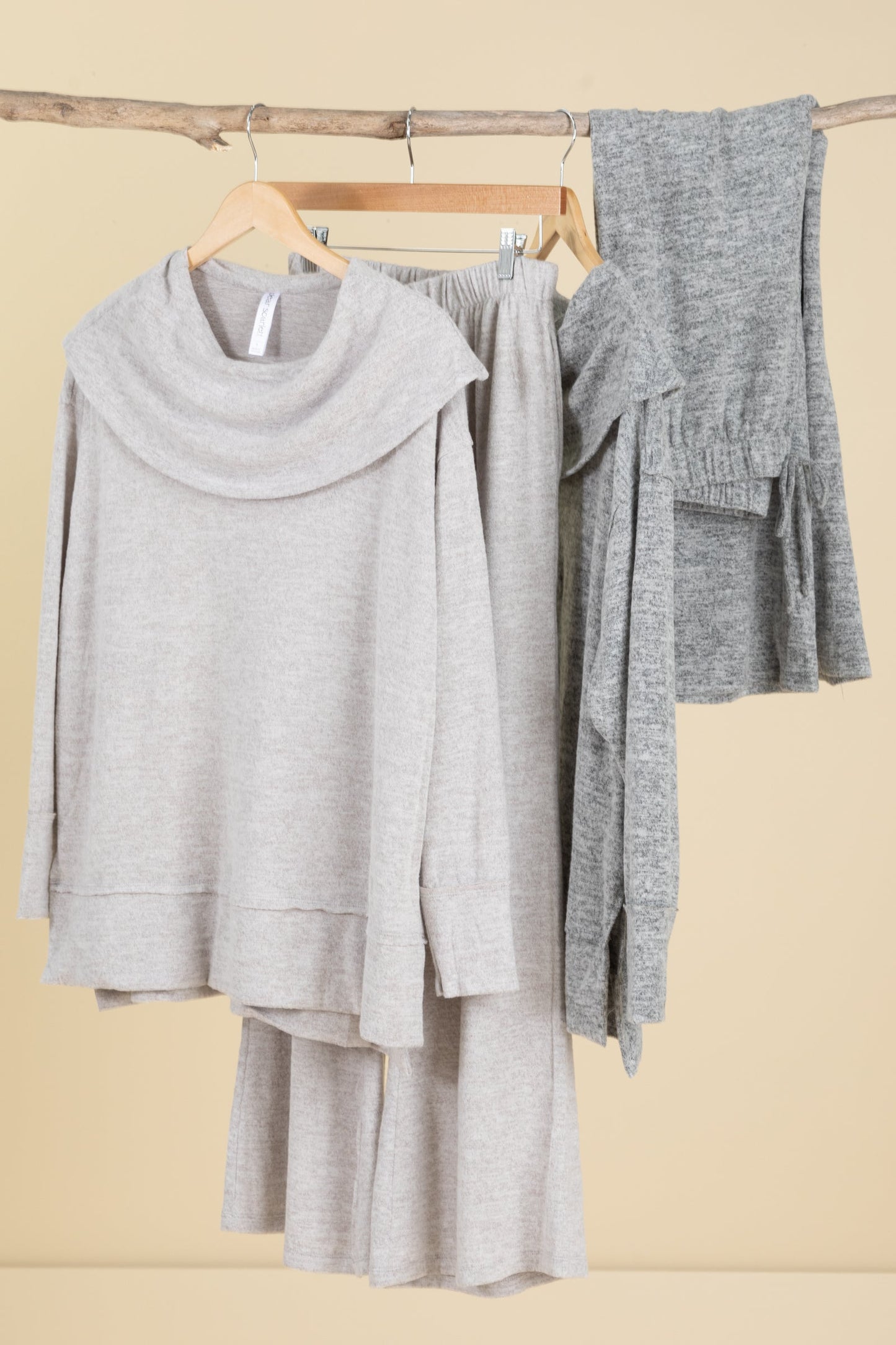 Soft Knit Boat Neck Top And Pants Luxe Sets