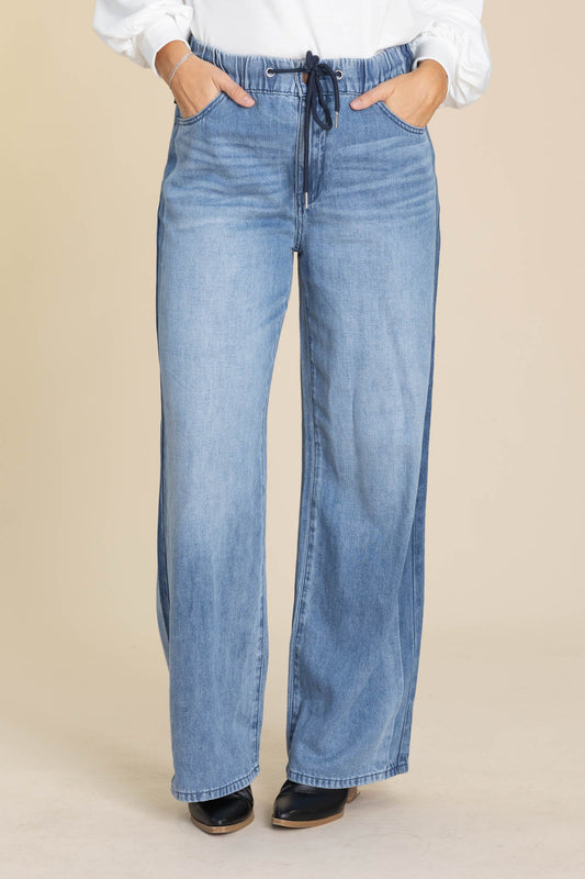 Judy Blue Wilhemina Elastic Waist Side Panel Jeans