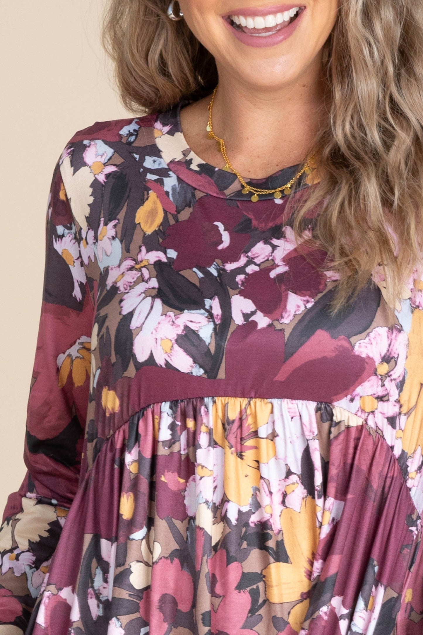 Floral Babydoll Knit Dresses With Pockets