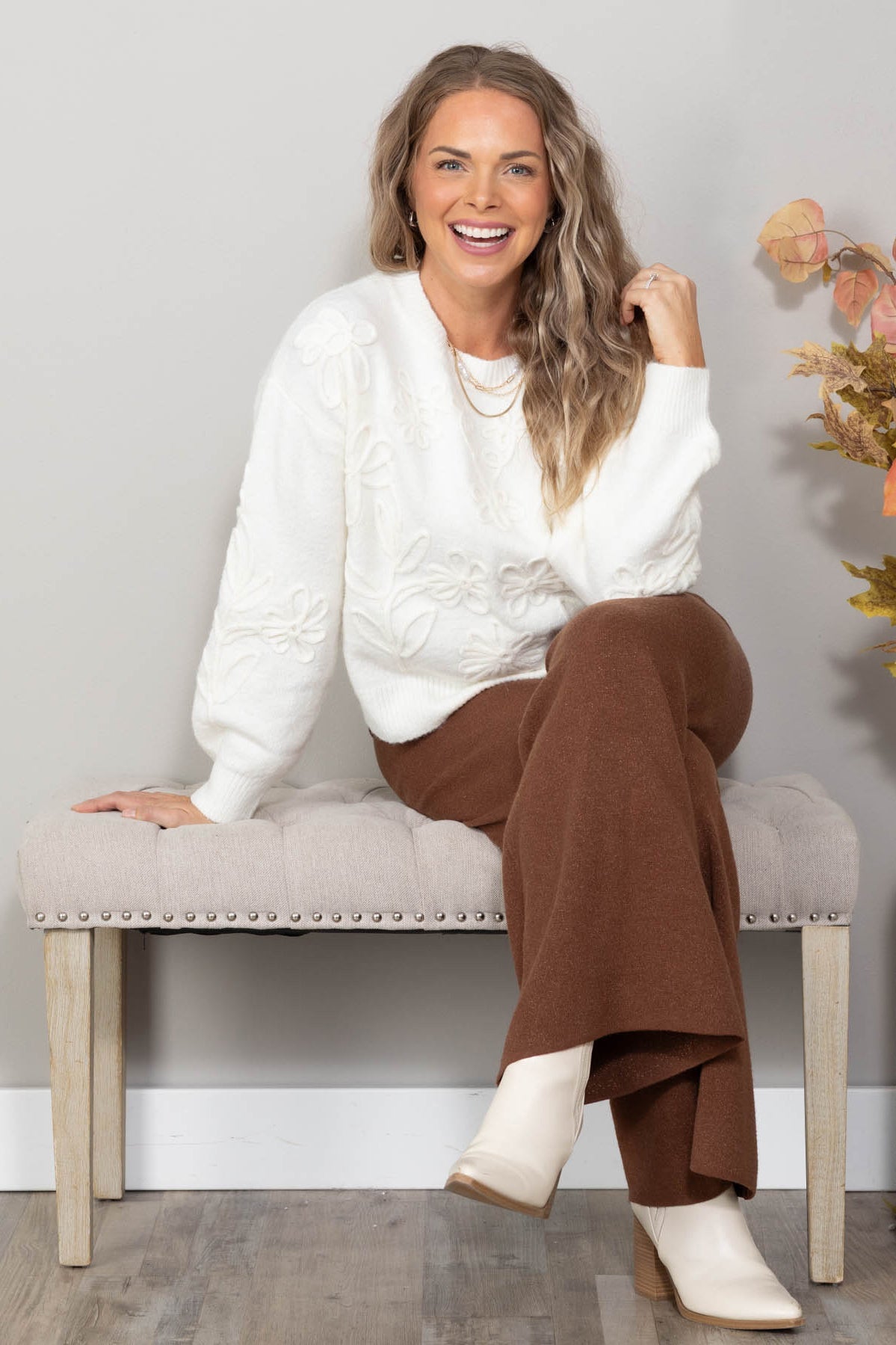 Floral Embroidery Sweaters