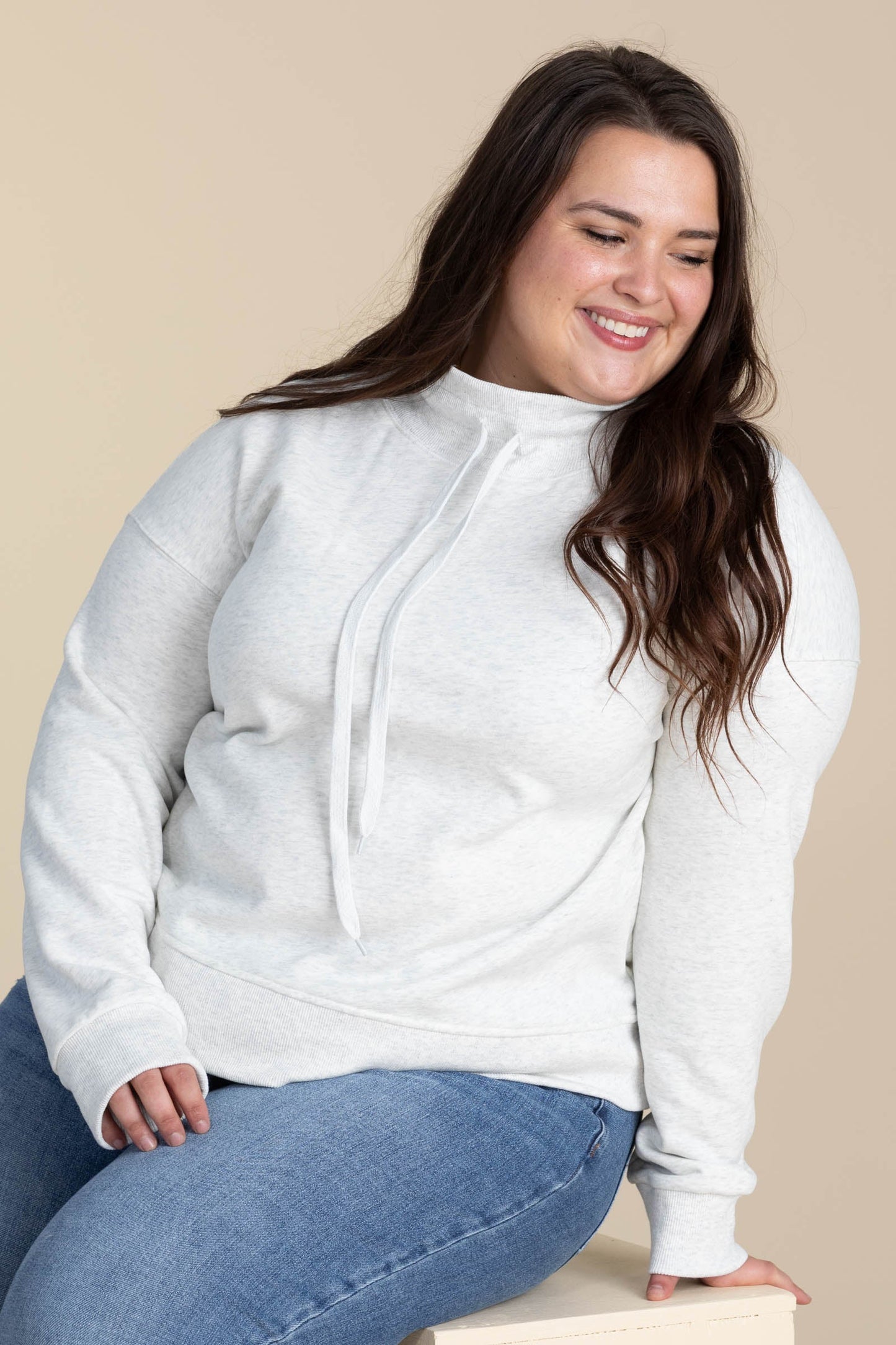Cowlneck With Drawstrings Sweatshirts