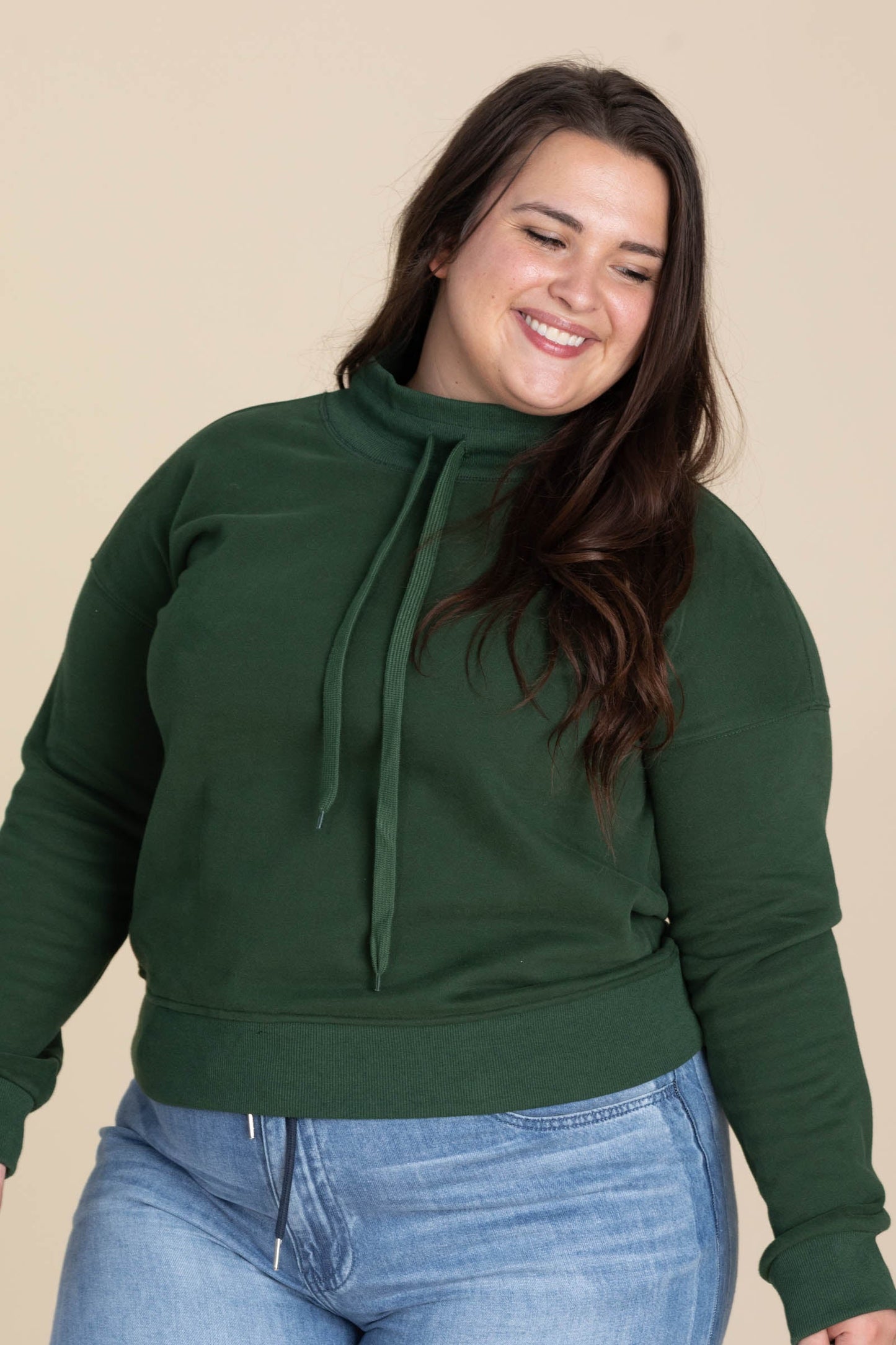 Cowlneck With Drawstrings Sweatshirts