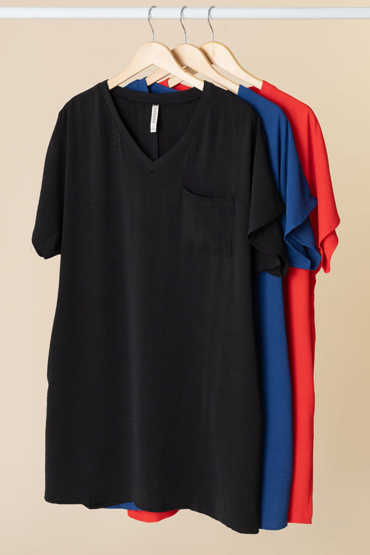 Woven Airflow V-Neck Tee Shirt Dress