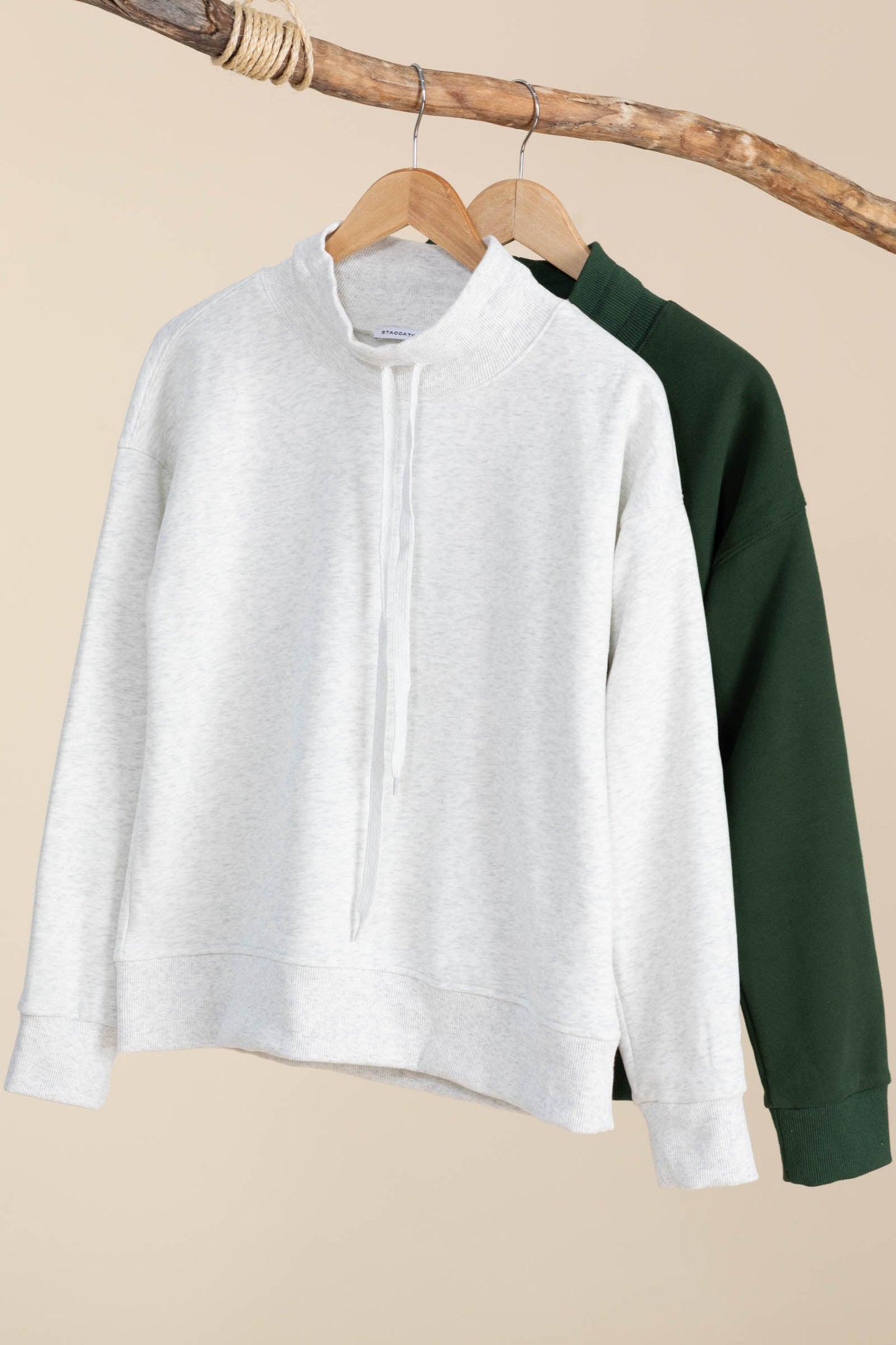 Cowlneck With Drawstrings Sweatshirts