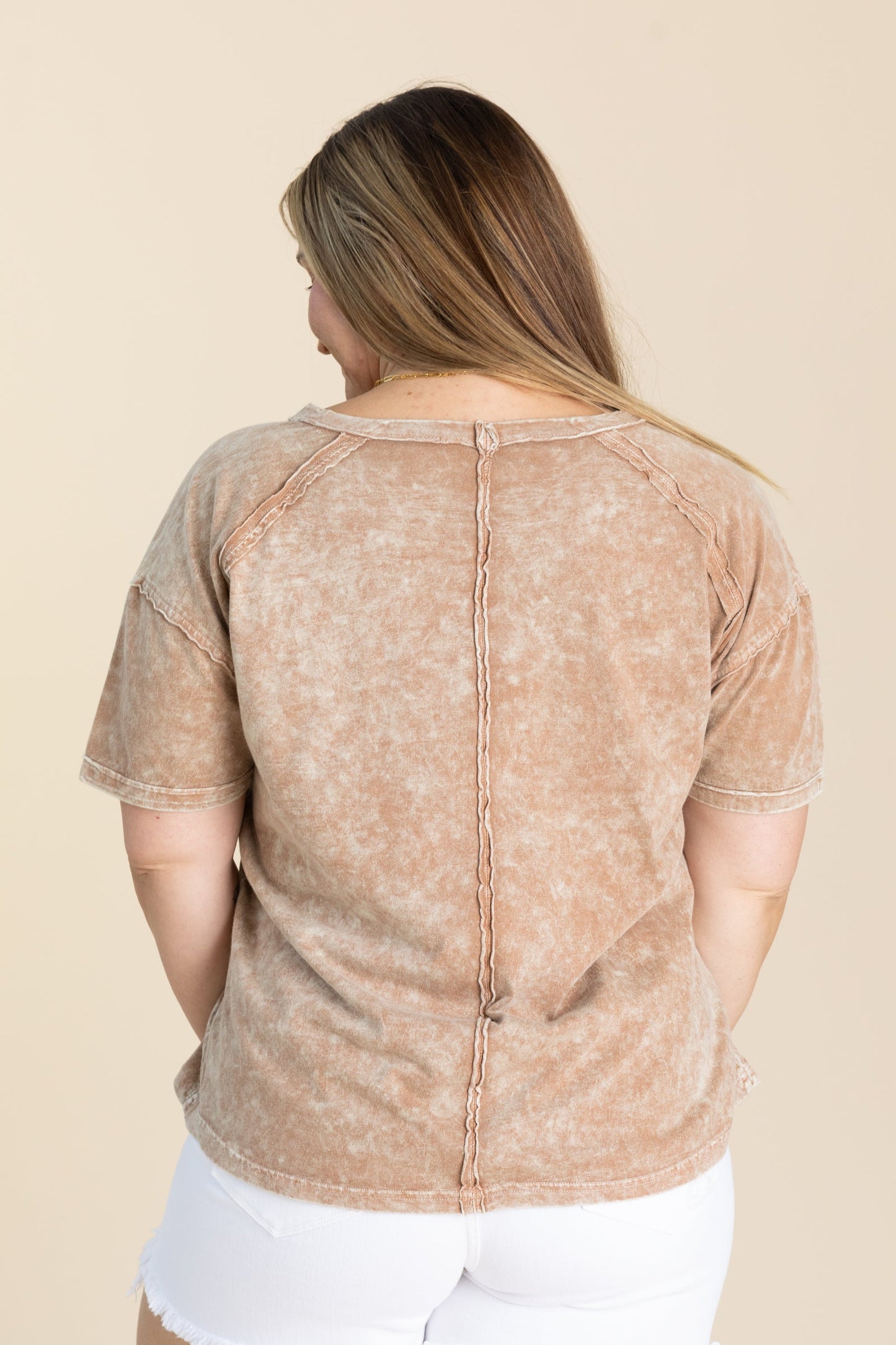 Halo Snow Washed Round Neck Tee Shirts