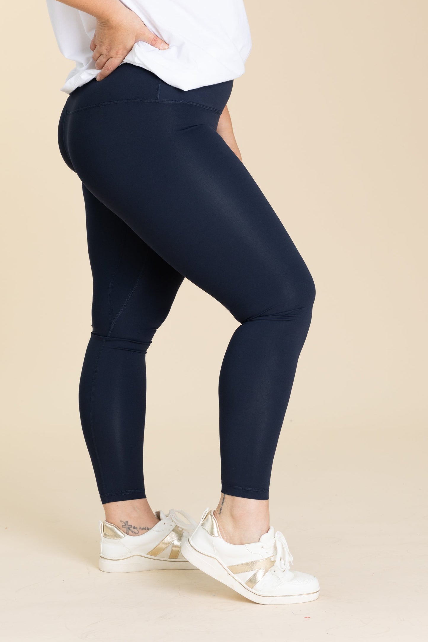 Solid Nylon Active Leggings